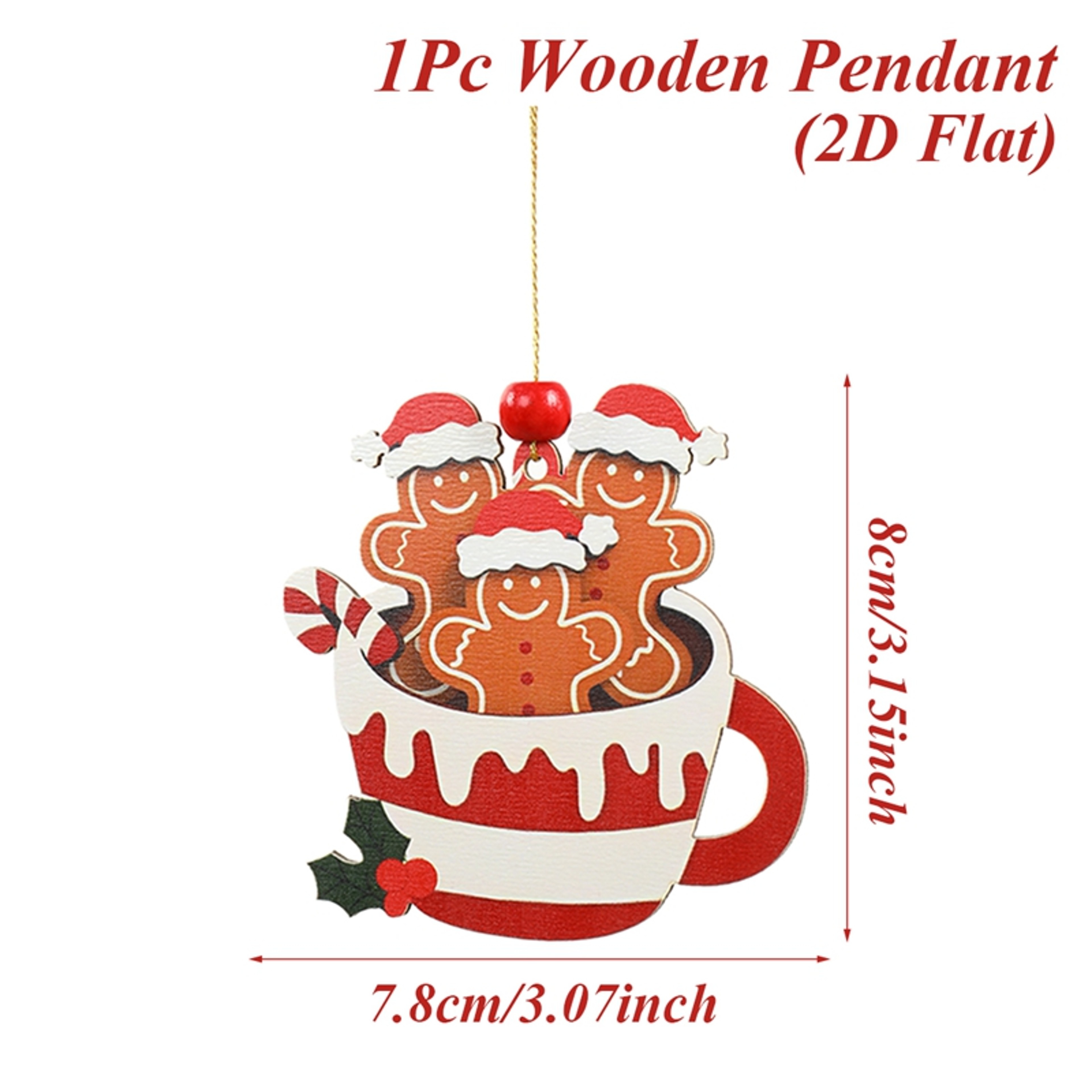 Merry Christmas Party Decoration Christmas Gingerbread Man Wooden Pendant Xmas Navidad Natal New Ye 4