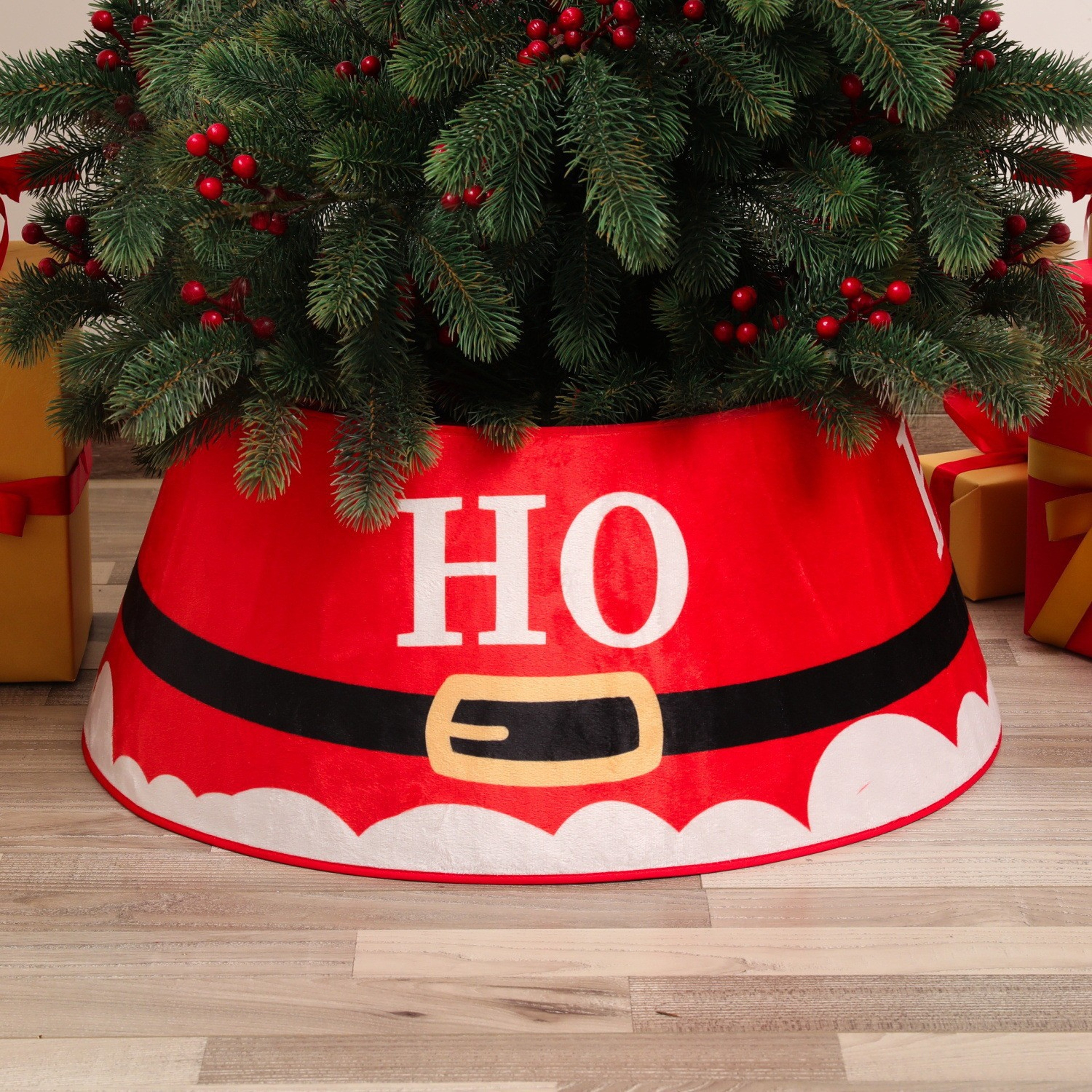 Decorative Holiday Home Decor, Artificial Christmas Tree Skirt, Pine Tree Ring Base Cover – view 11