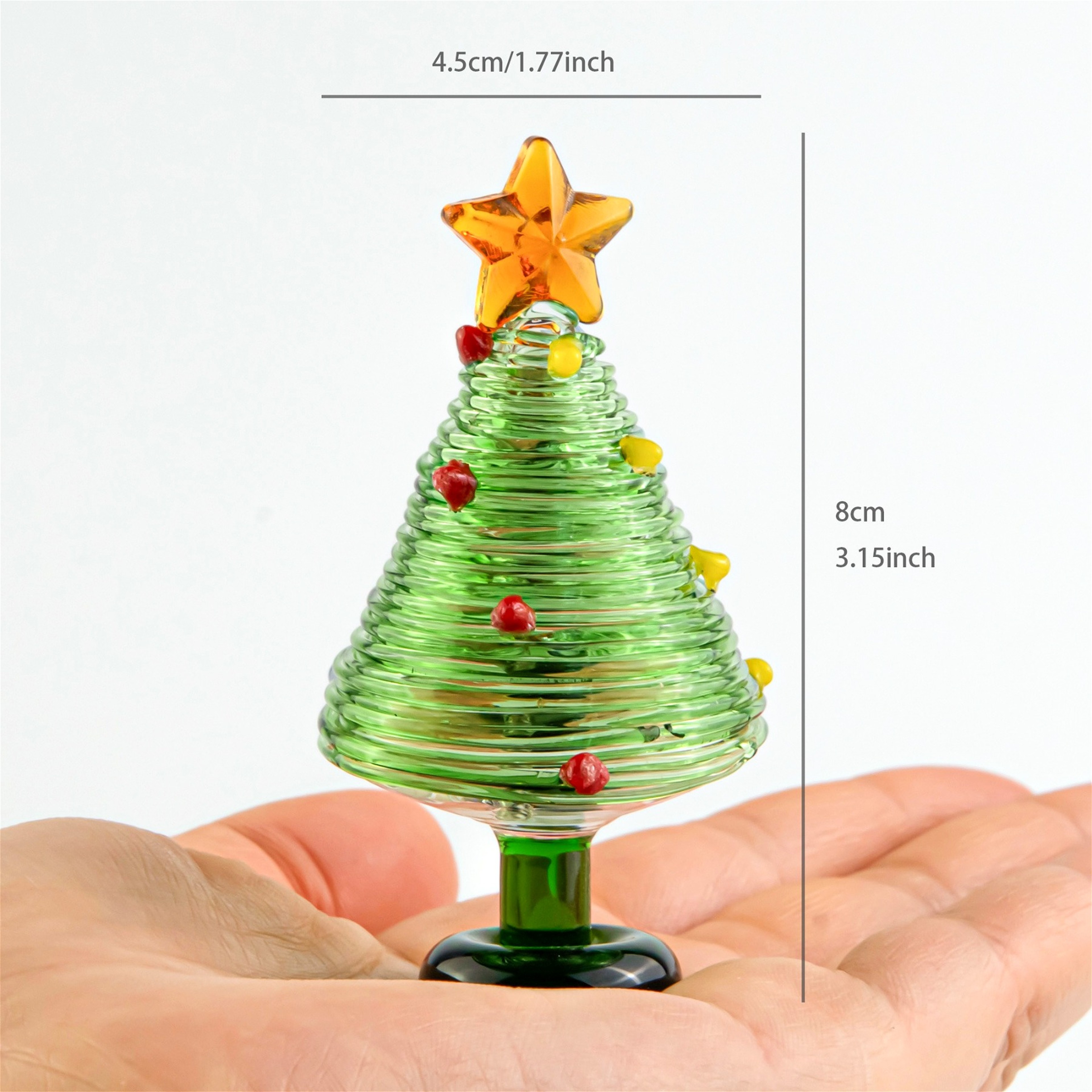 Fantasy Star Top Xmas Ornament Handblown Glass Christmas Tree Figurine Miniature Holiday Gift 1