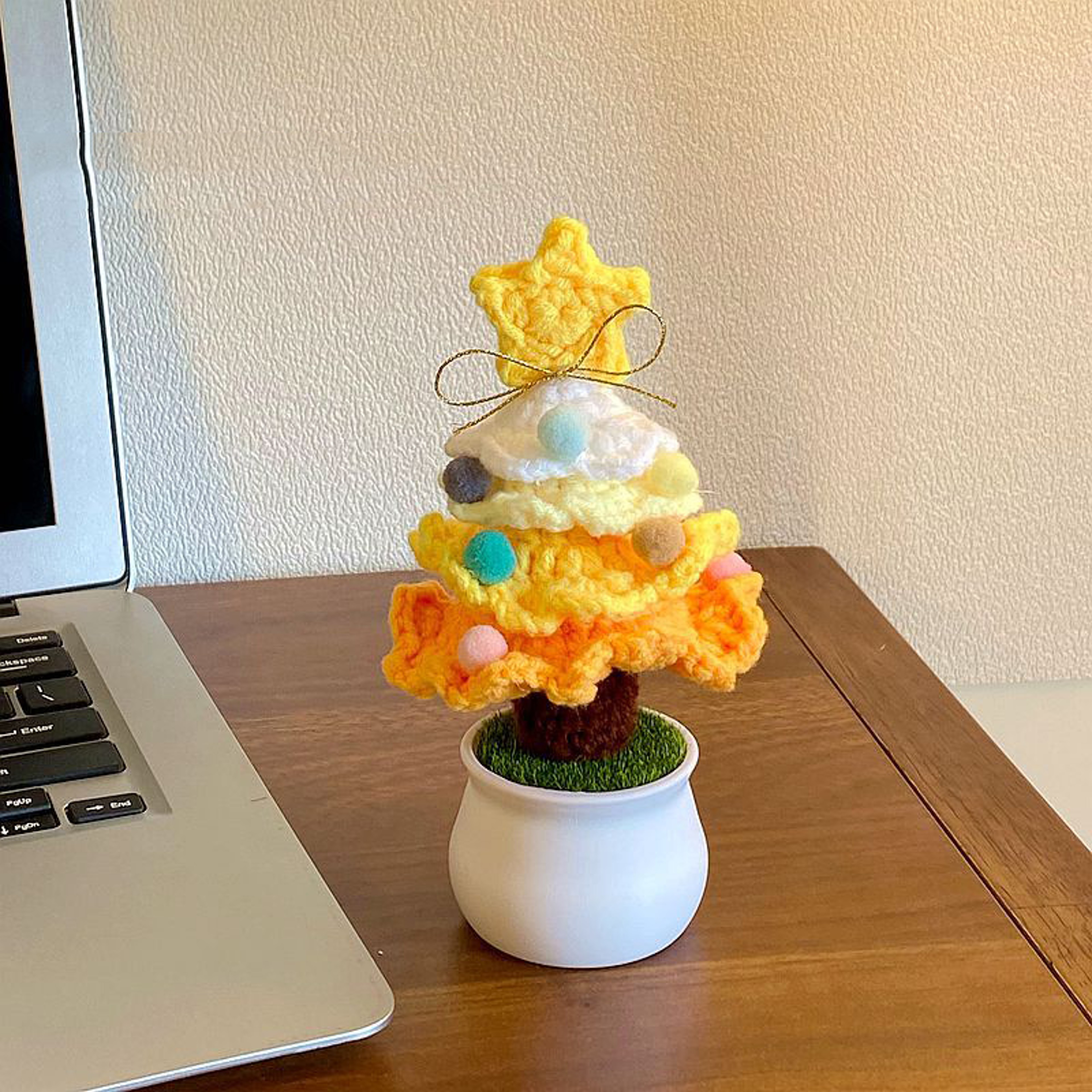 Mini Crochet Xmas Tree, Handmade Cotton Yarn Knitted Christmas Tree Ornament for Living Room Decoration – view 10