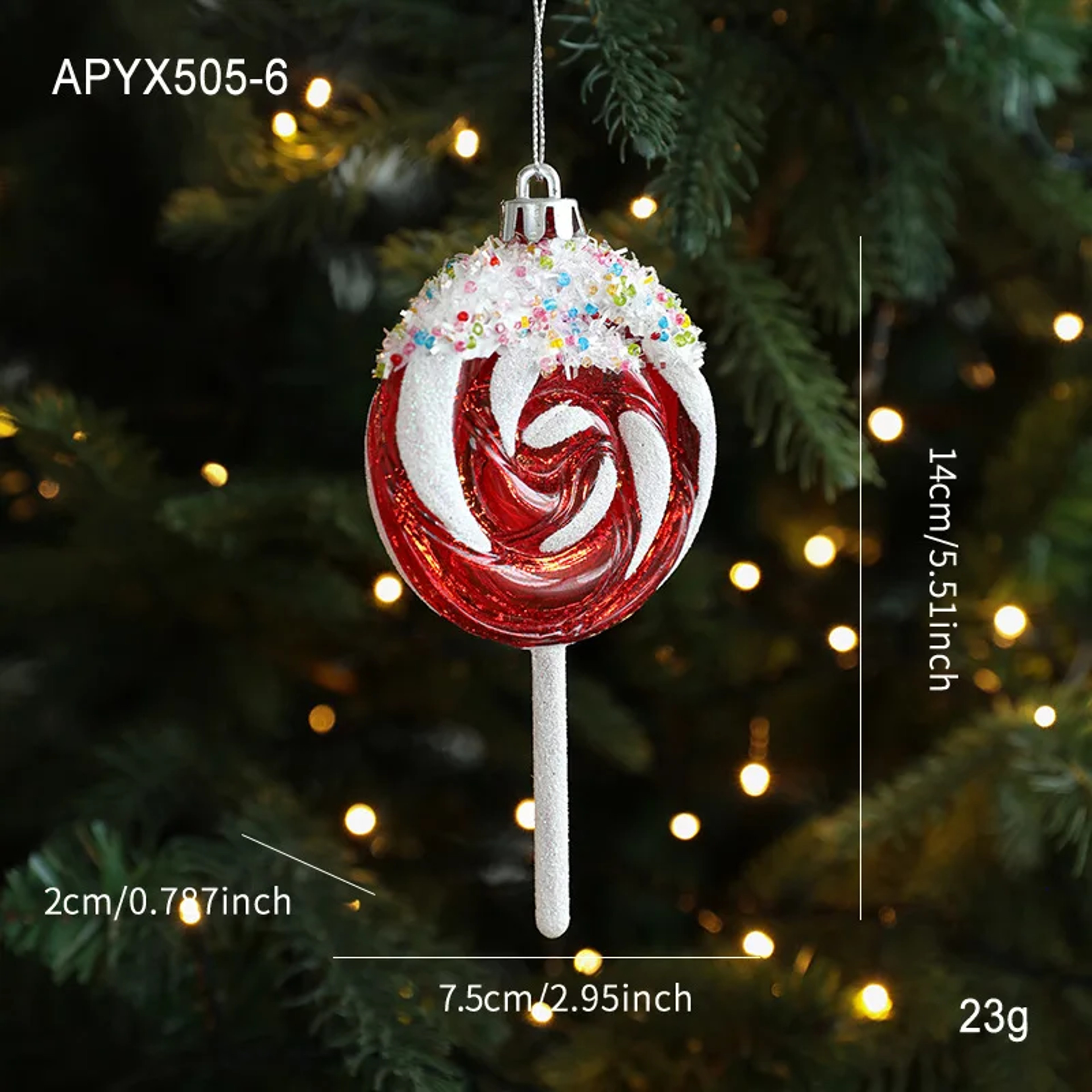 Christmas Tree Pendant, Red White Cartoon Christmas Pendant, DIY Vertical Pendant for Family Holiday Decoration – view 10