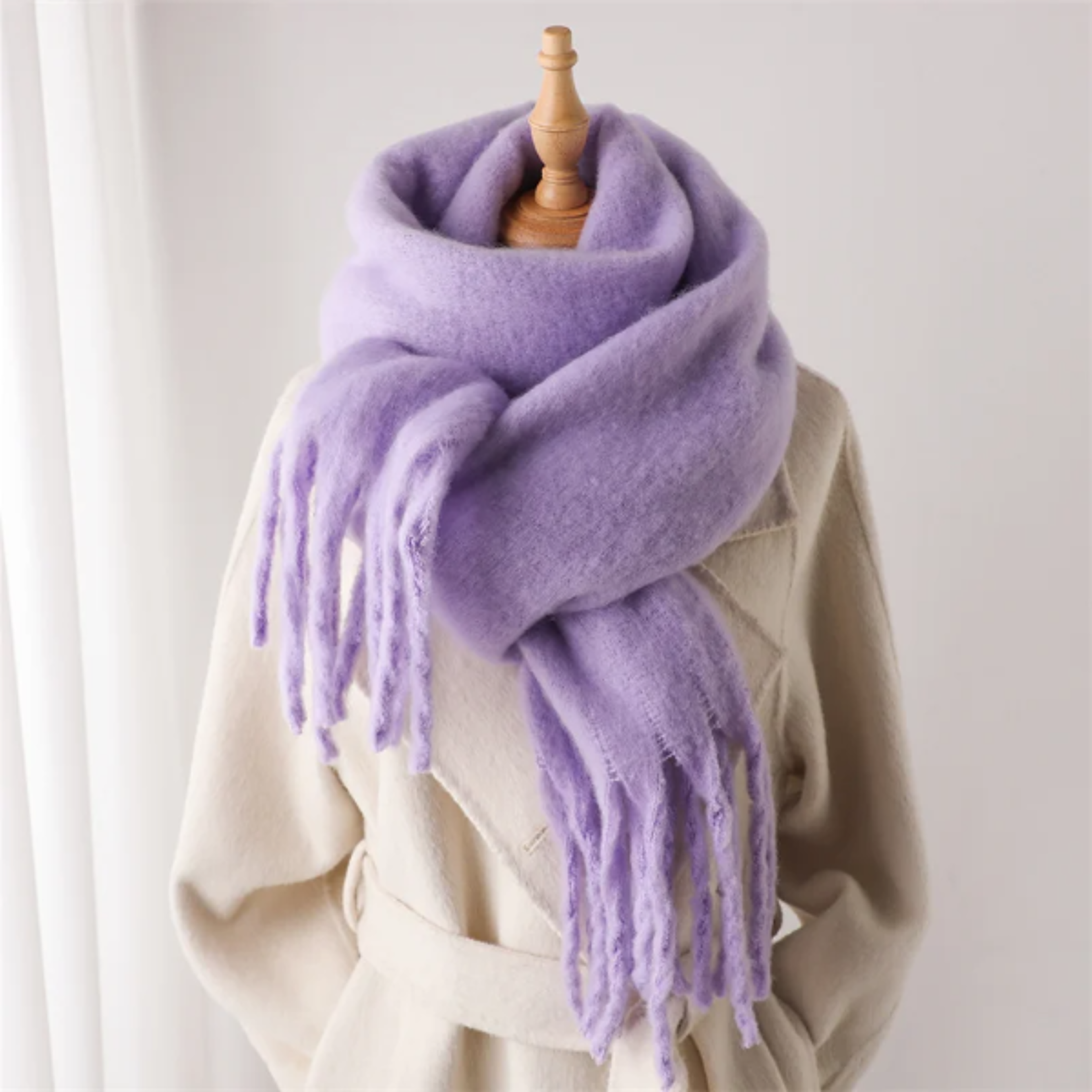 Cashmere Winter Scarf For Women Soft Thick Blanket Shawl With Tassels 14