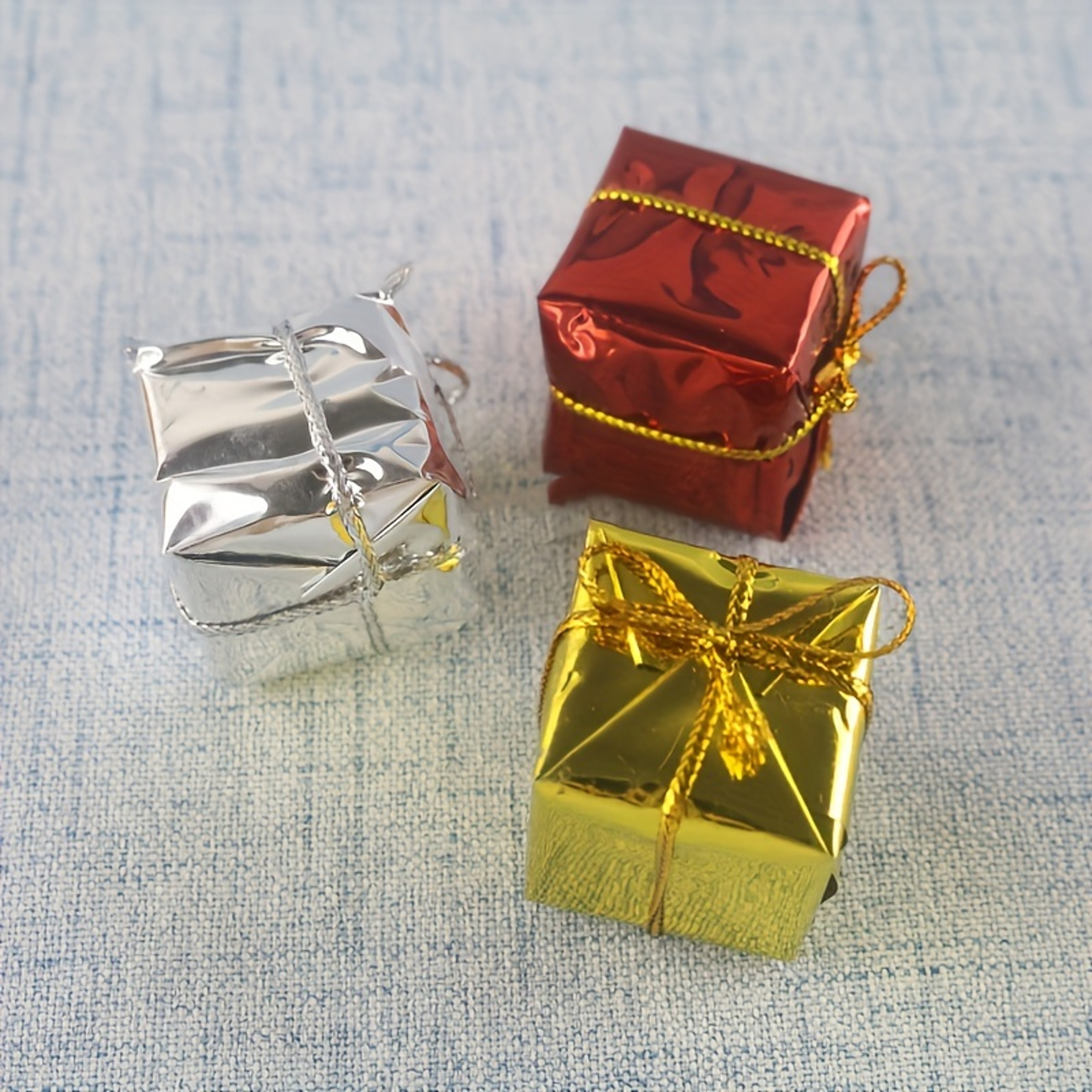 DIY Party Event Supplies Colorful 3D Gift Boxes For Tree Decoration Mini Christmas Ornaments 3