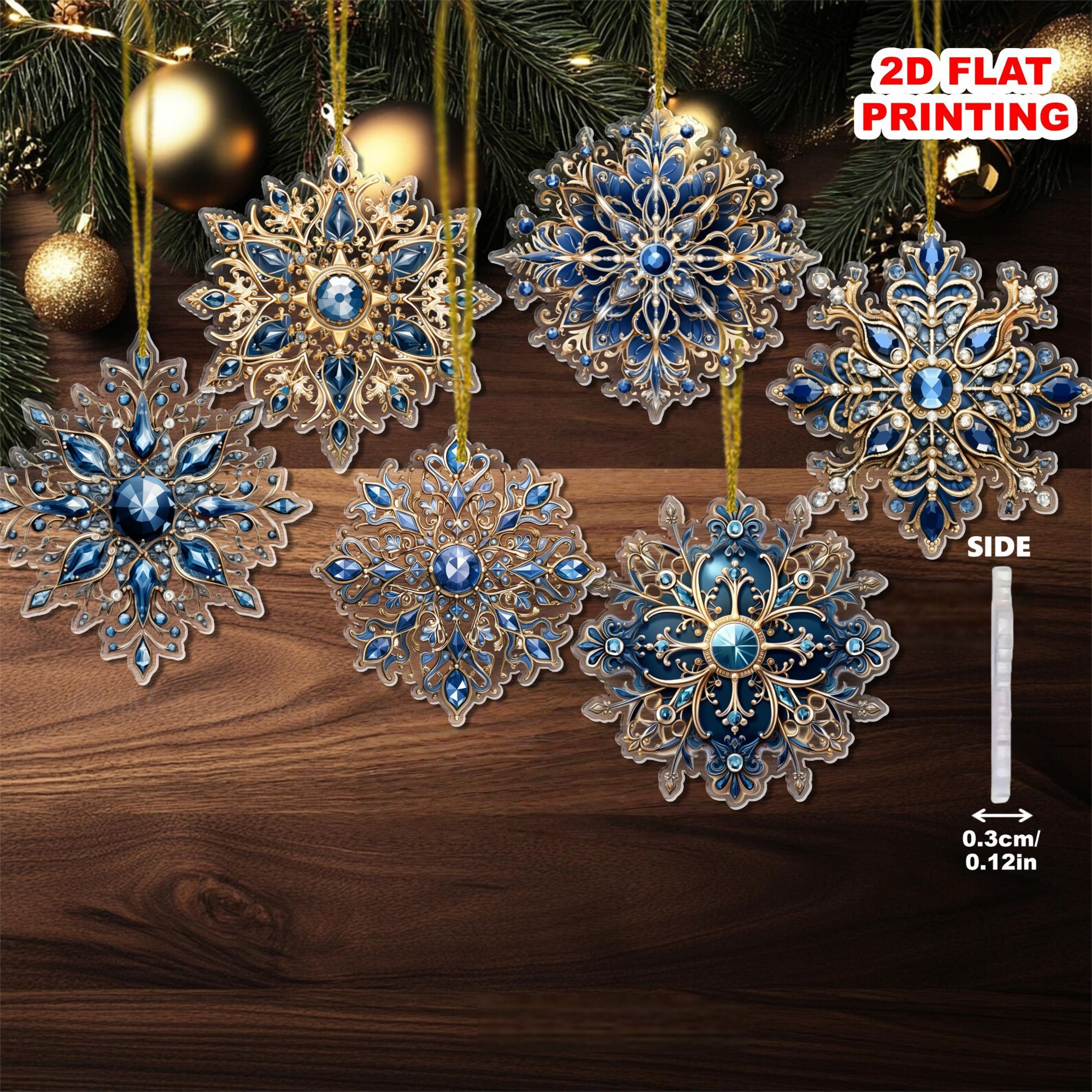 Xmas Tree Hanging Pendant Acrylic Snowflakes Ornament DIY Snowflakes Flake Decoration For Christmas 5