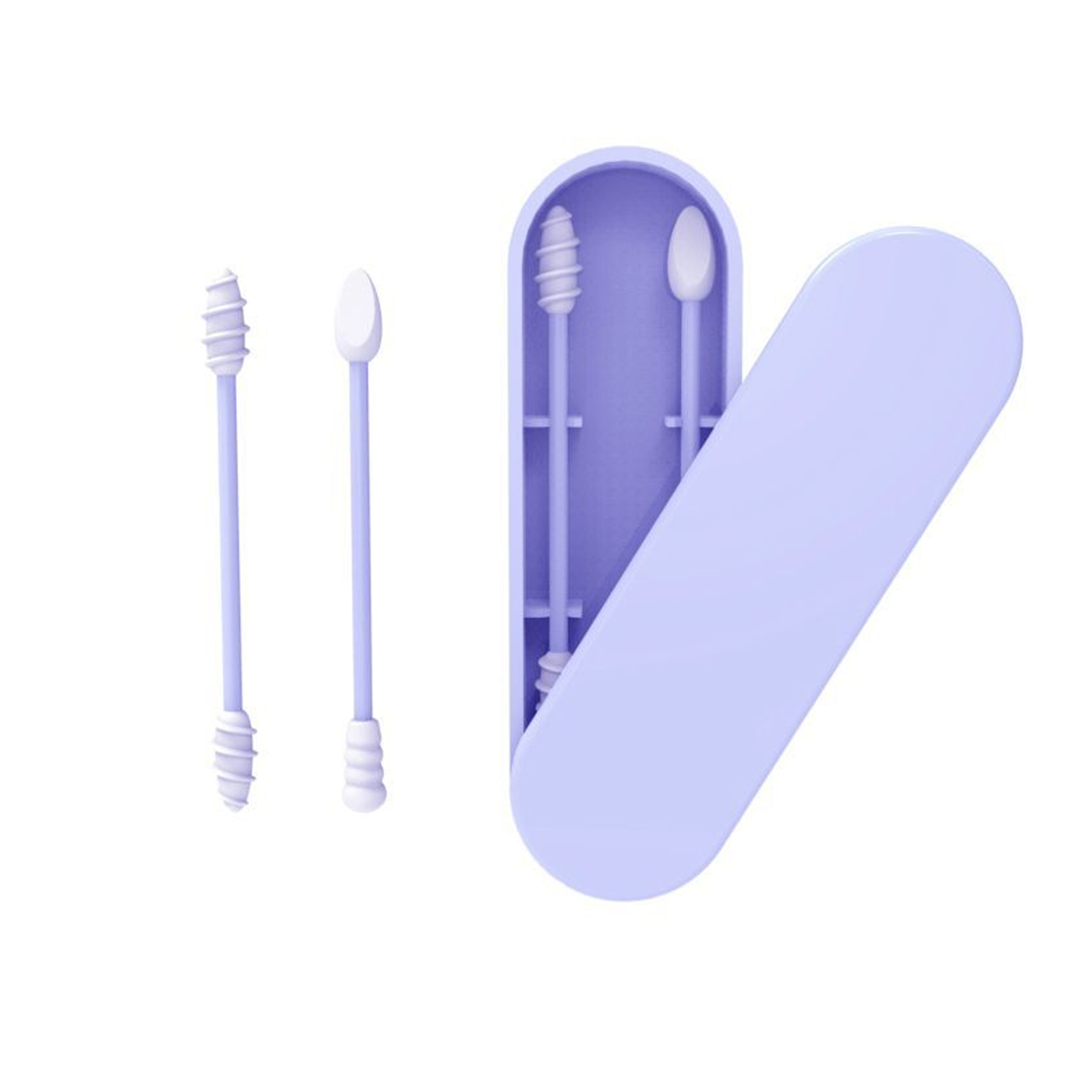 Ear Cleaning Silicone Buds Swabs, Reusable Silicone Ear Swabs with Case, Double-headed Makeup Cleaning Sticks – view 7
