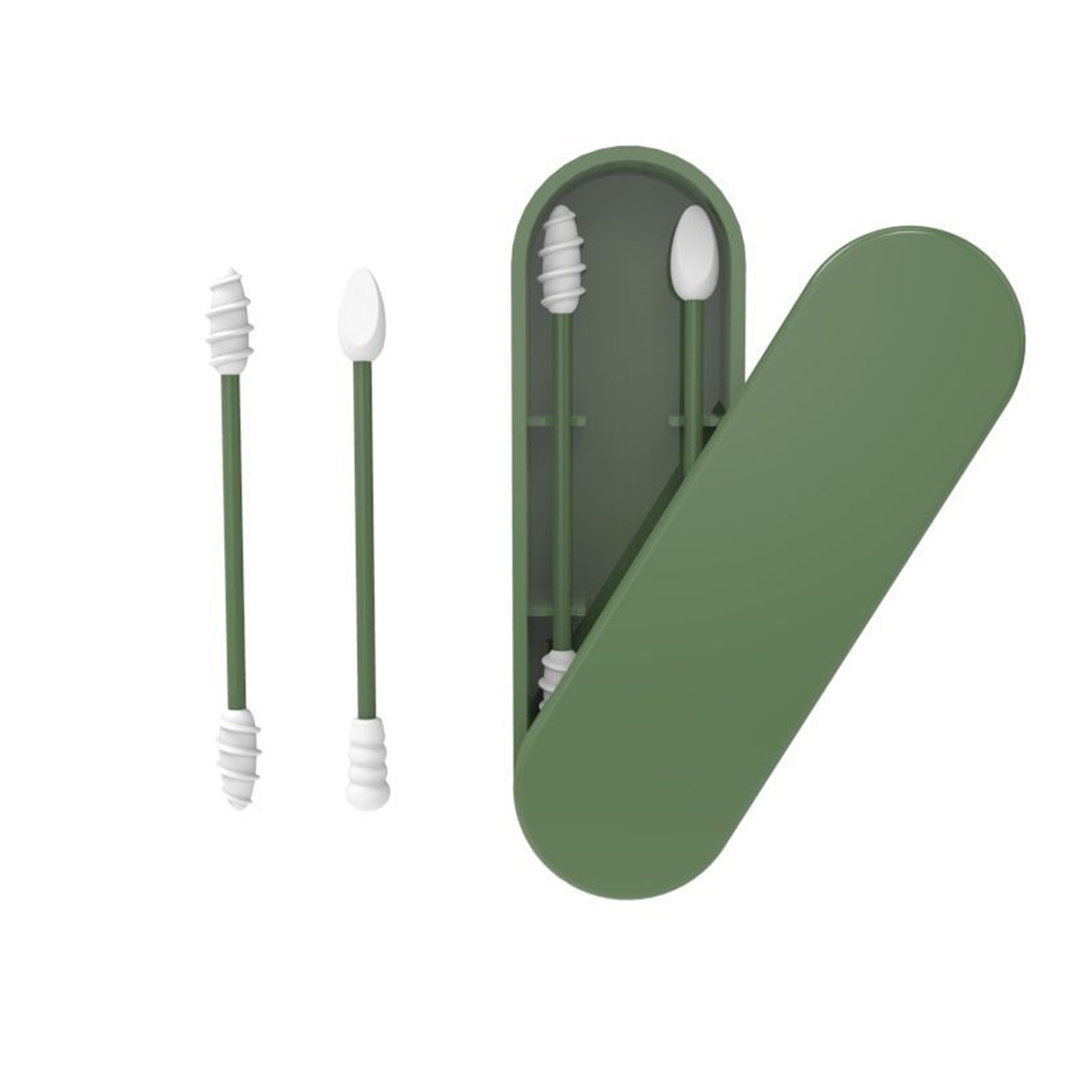 Ear Cleaning Silicone Buds Swabs, Reusable Silicone Ear Swabs with Case, Double-headed Makeup Cleaning Sticks – view 9