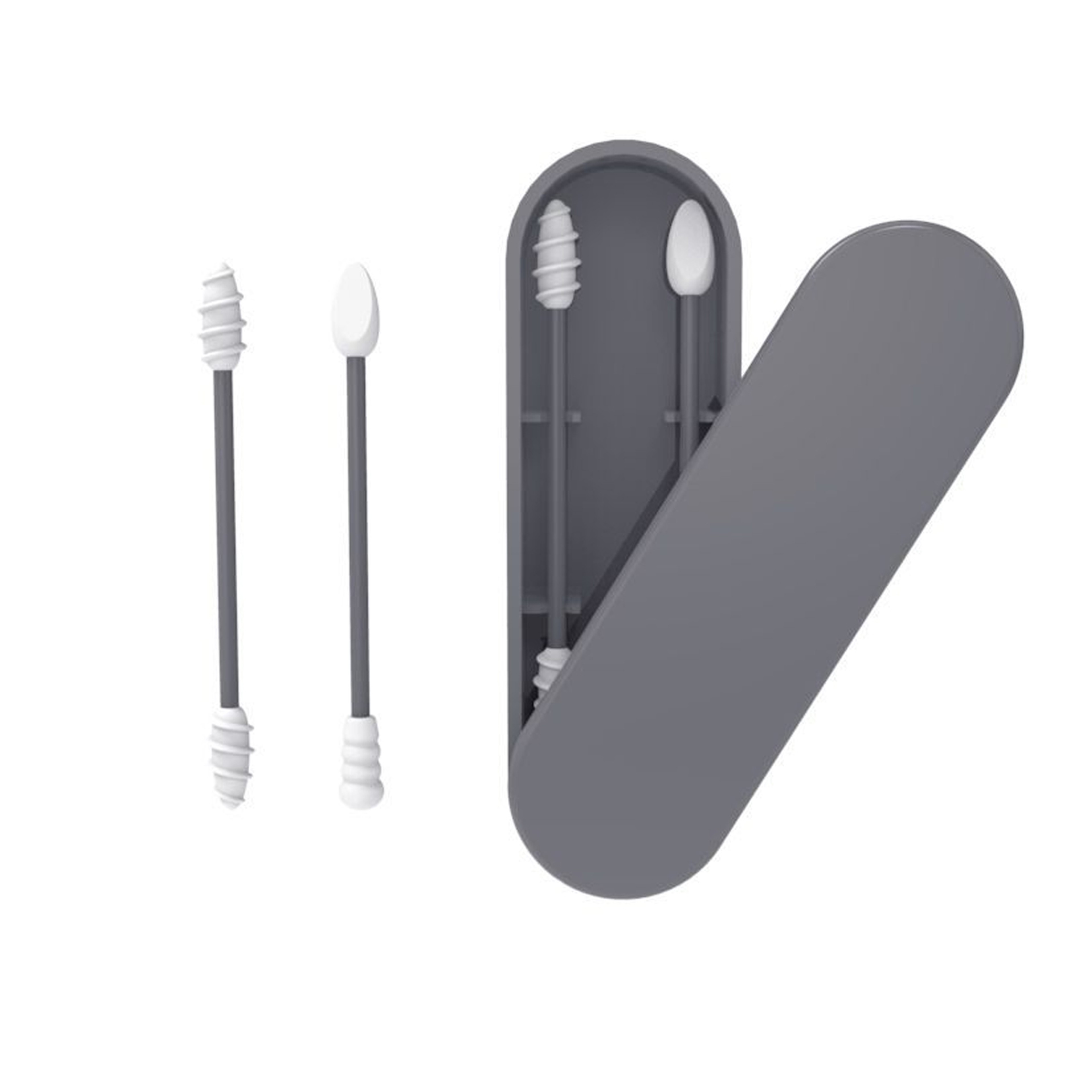Ear Cleaning Silicone Buds Swabs, Reusable Silicone Ear Swabs with Case, Double-headed Makeup Cleaning Sticks – view 10