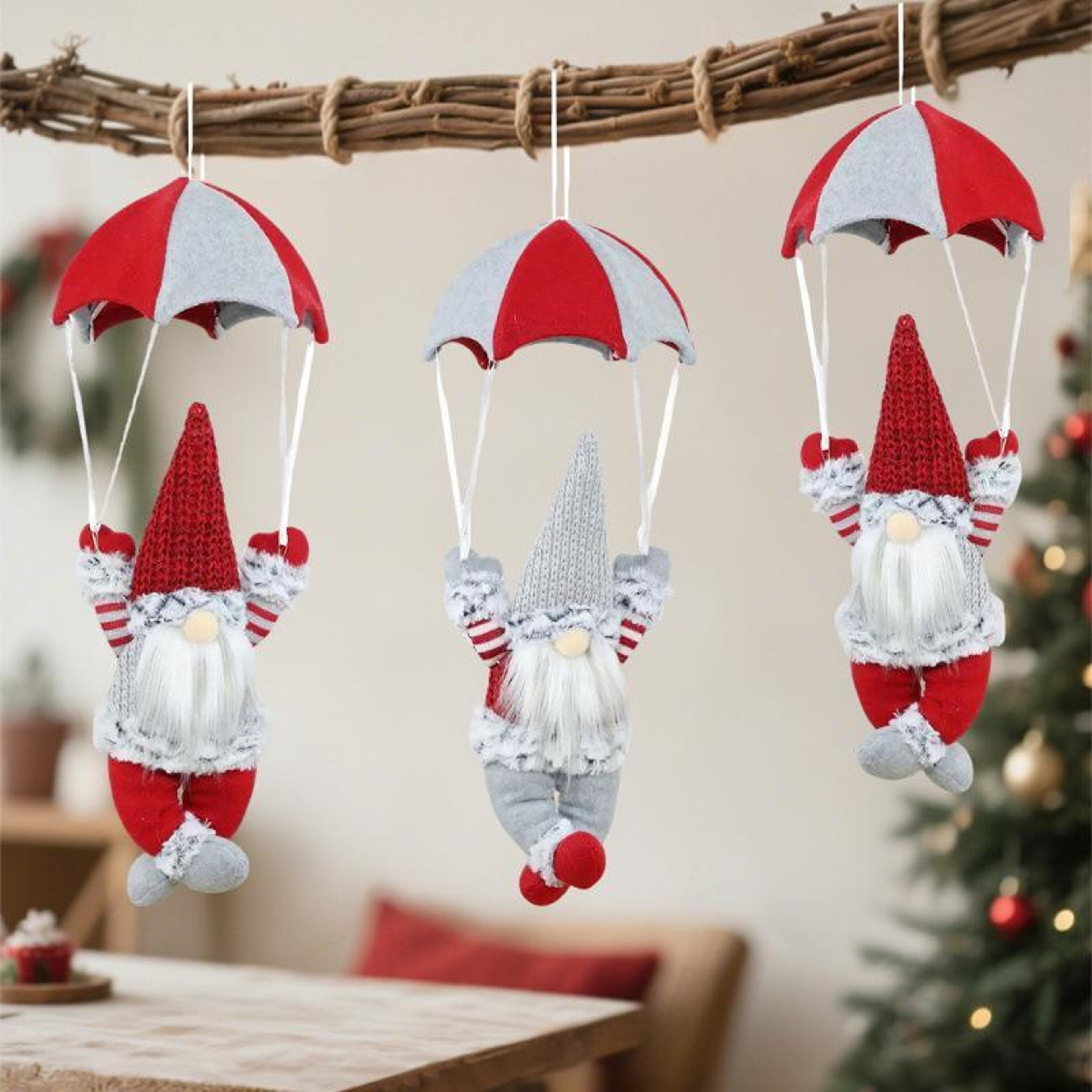 Christmas White Beard Parachuting Elderly, Parachuting Christmas Window Display, Hanging Pendants Gift – view 1