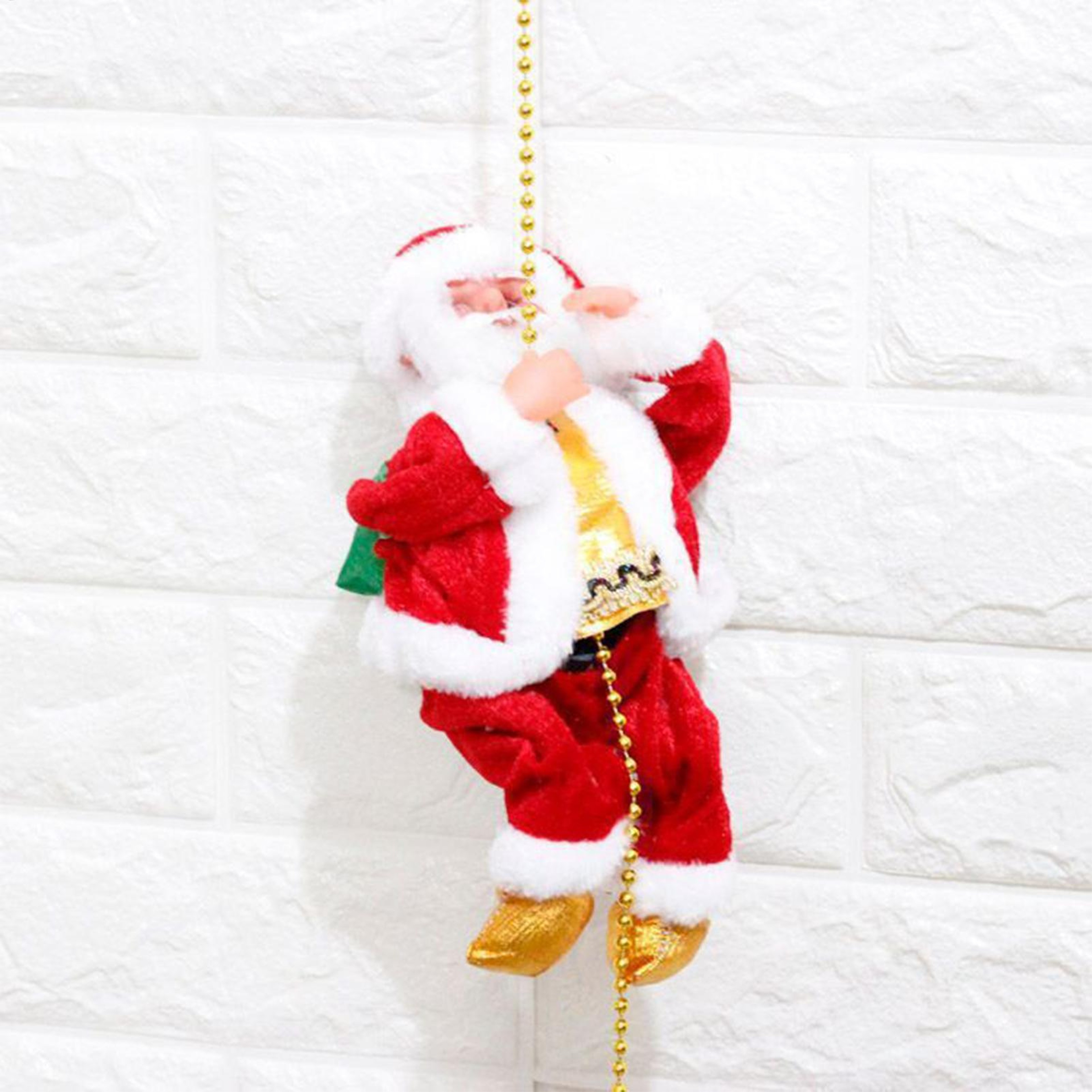 Electric Christmas Decor Santa Claus Climbing Rope Musical Decoration For Home Office And Party 4