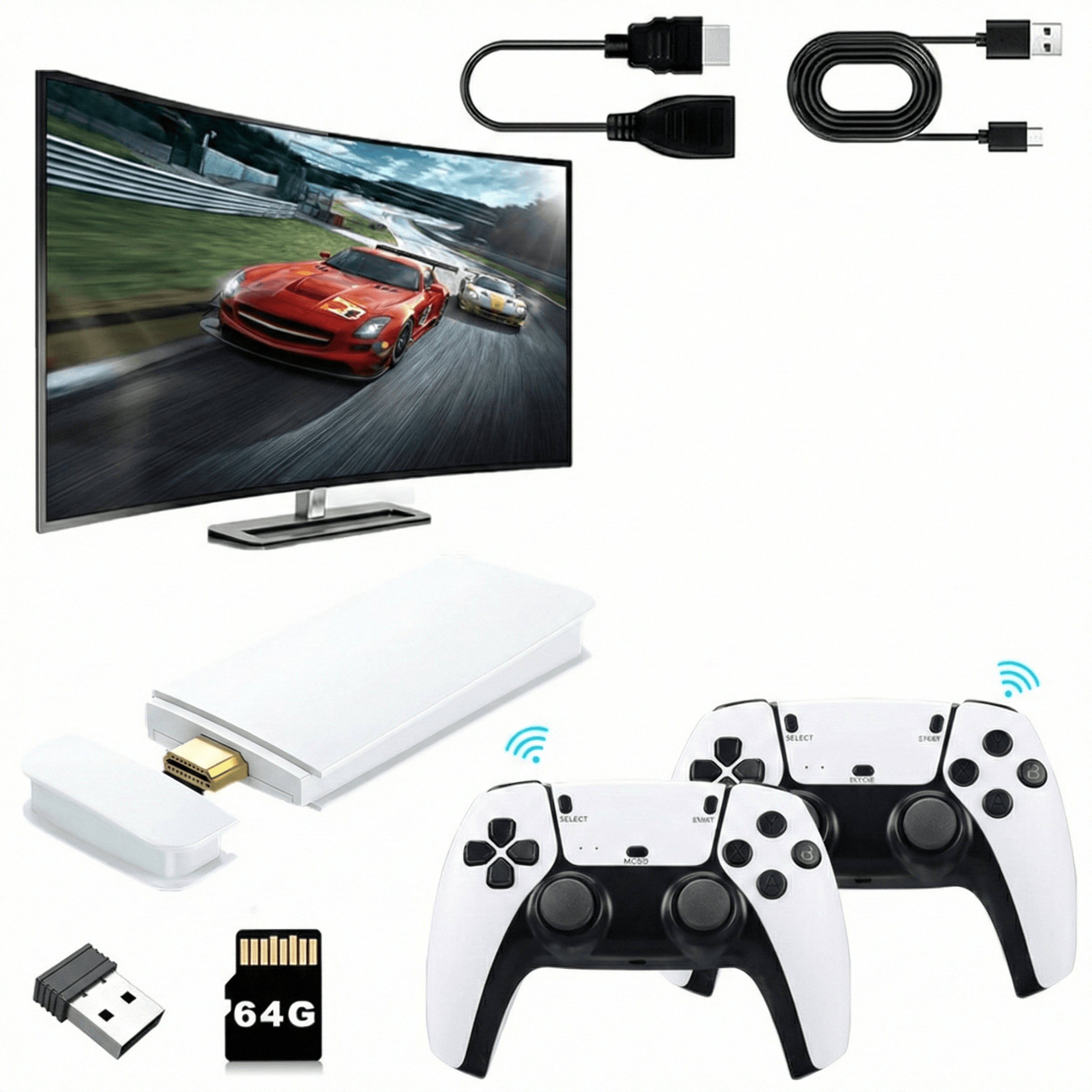 3D Double Wireless Retro Handheld Console Game Stick Mini HD Video Game Stick Controller 0