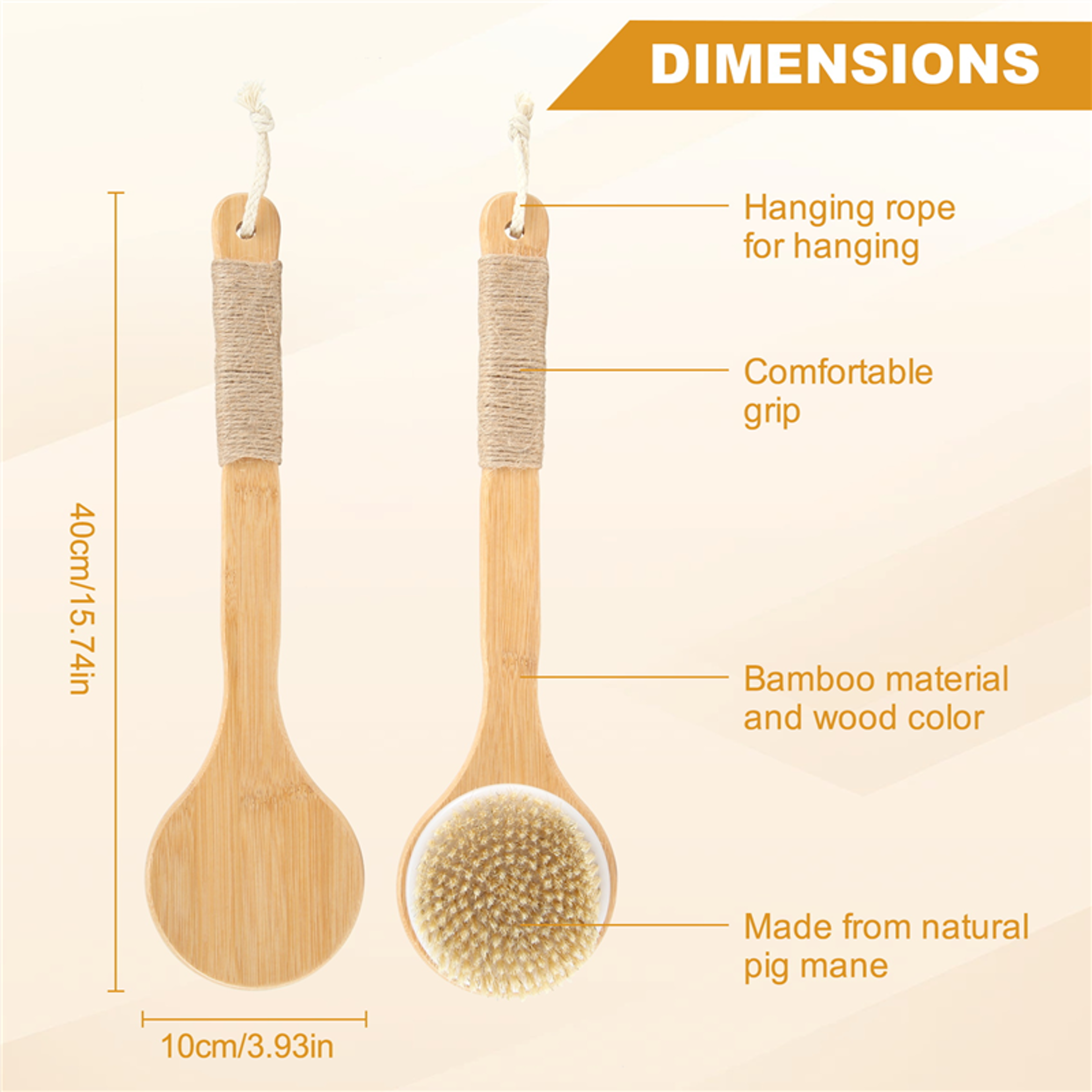 Bath Body Brush with Soft Bristles & Bamboo Handle, Back Scrubber for Exfoliation & Healthy Skin – view 5