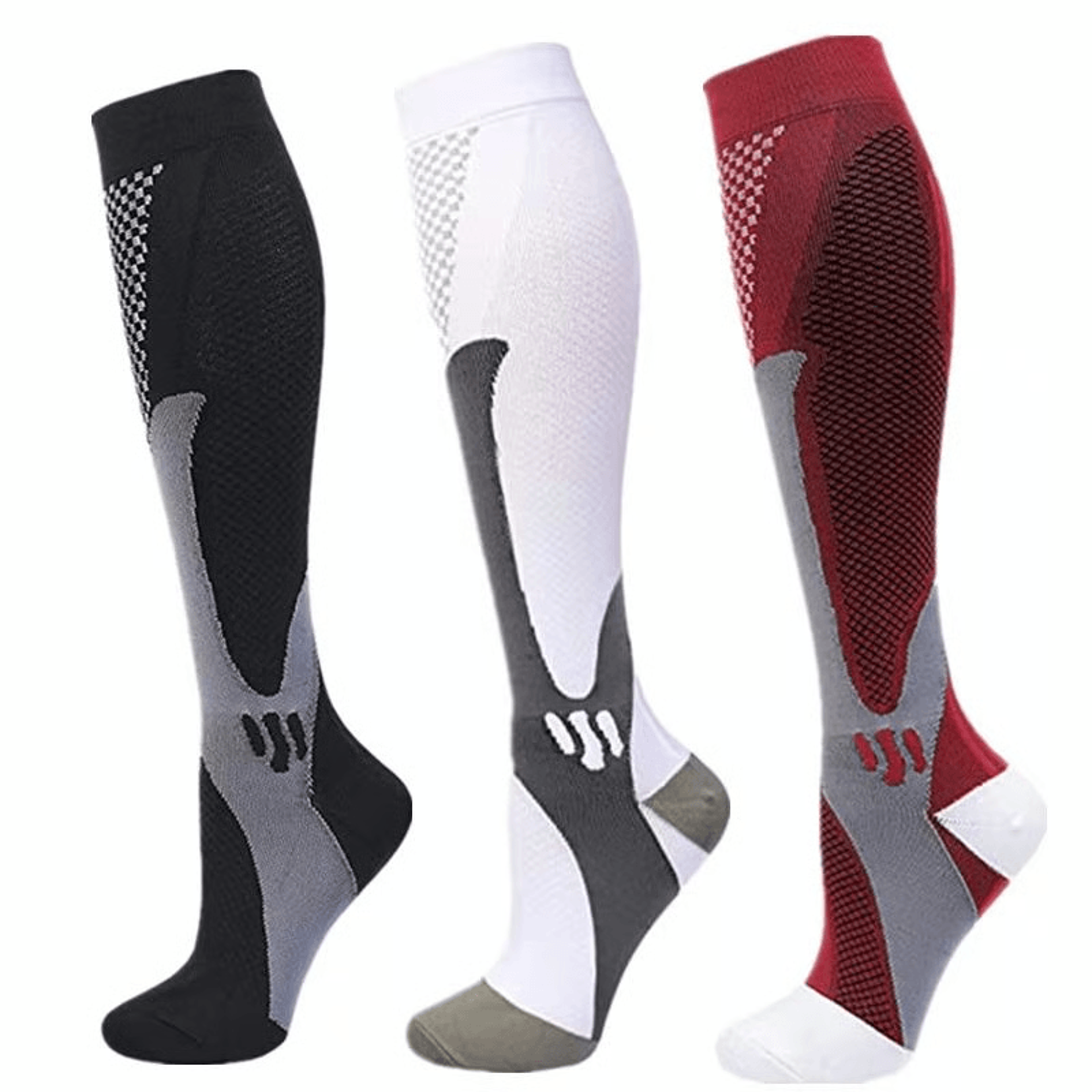 Graduated Compression Socks 30 MmHg  3 Pack For Varicose Veins Sports  Travel Comfort 12