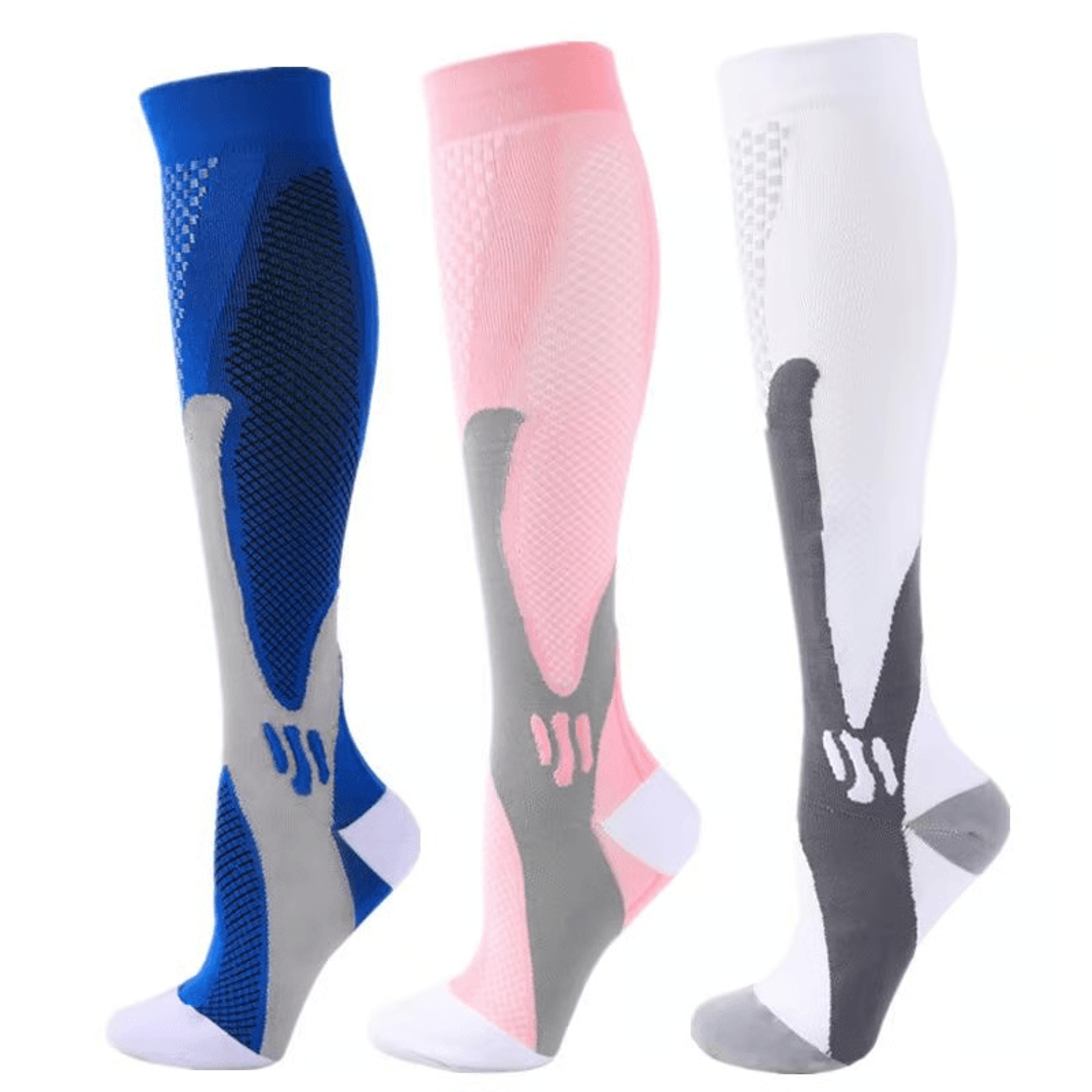 Graduated Compression Socks 30 MmHg  3 Pack For Varicose Veins Sports  Travel Comfort 19