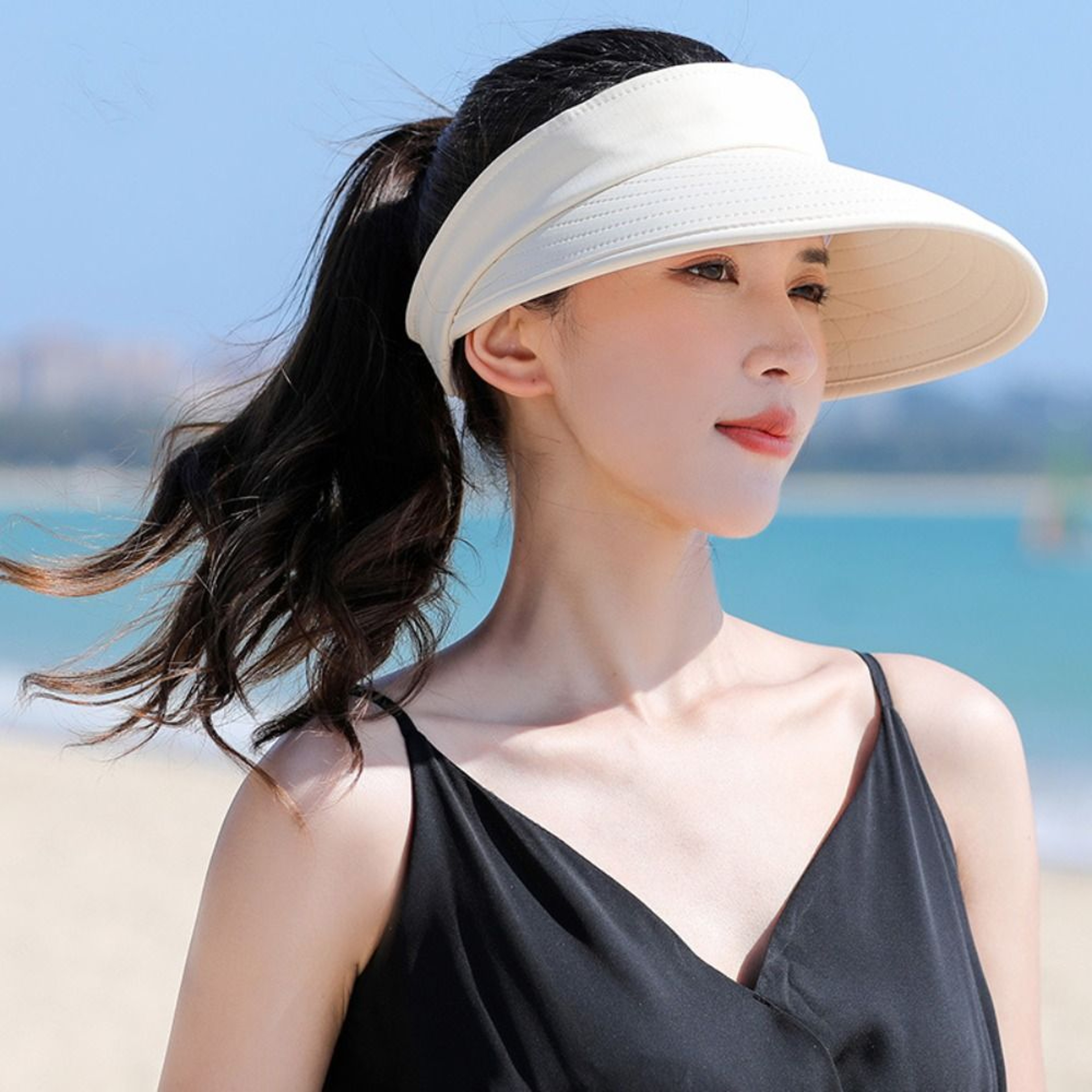 Wide Brim Sun Hat for Women with UV Protection Adjustable Foldable Travel Beach Hat – view 6