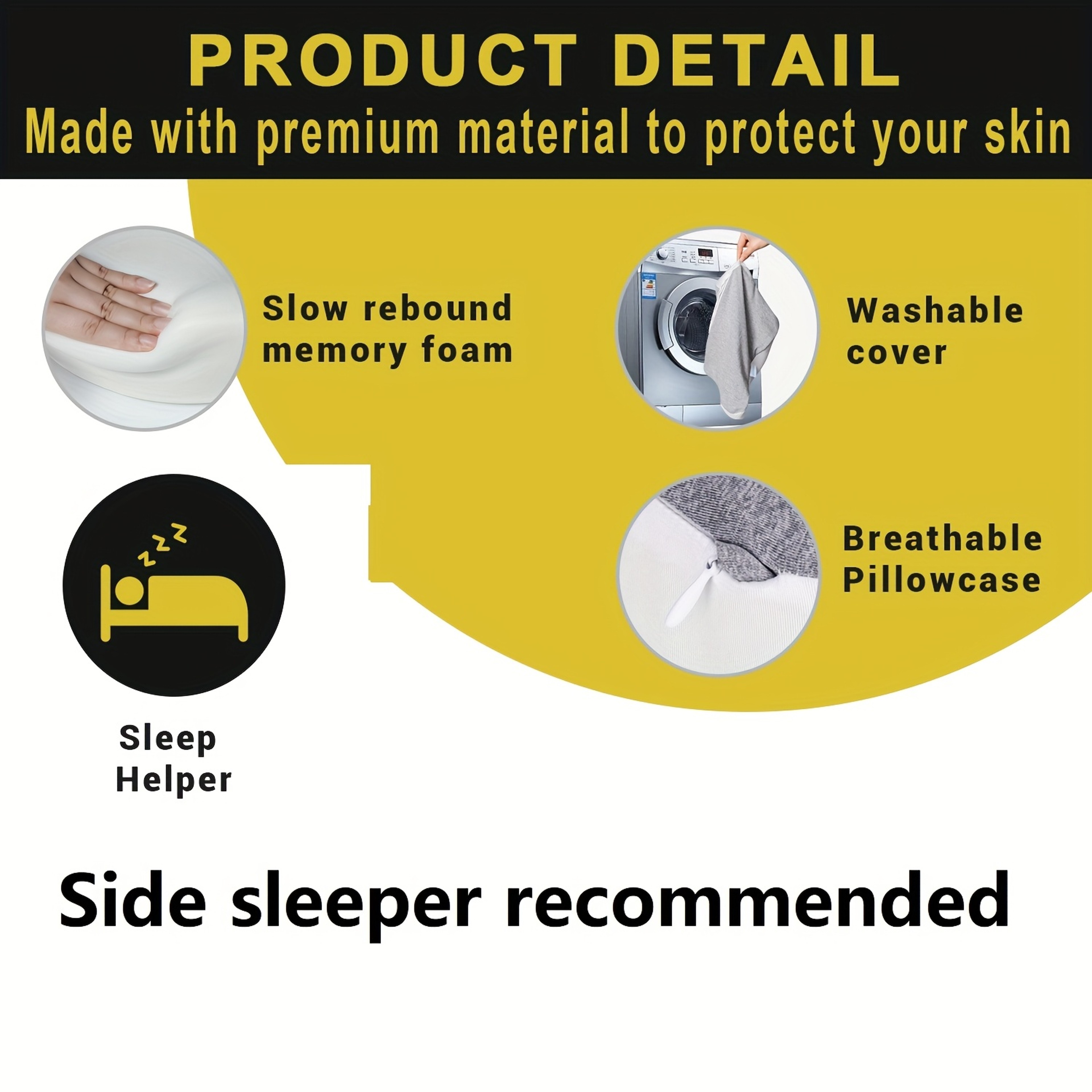 Orthopedic Memory Foam Knee Pillow for Side Sleepers and Spine Support – view 5