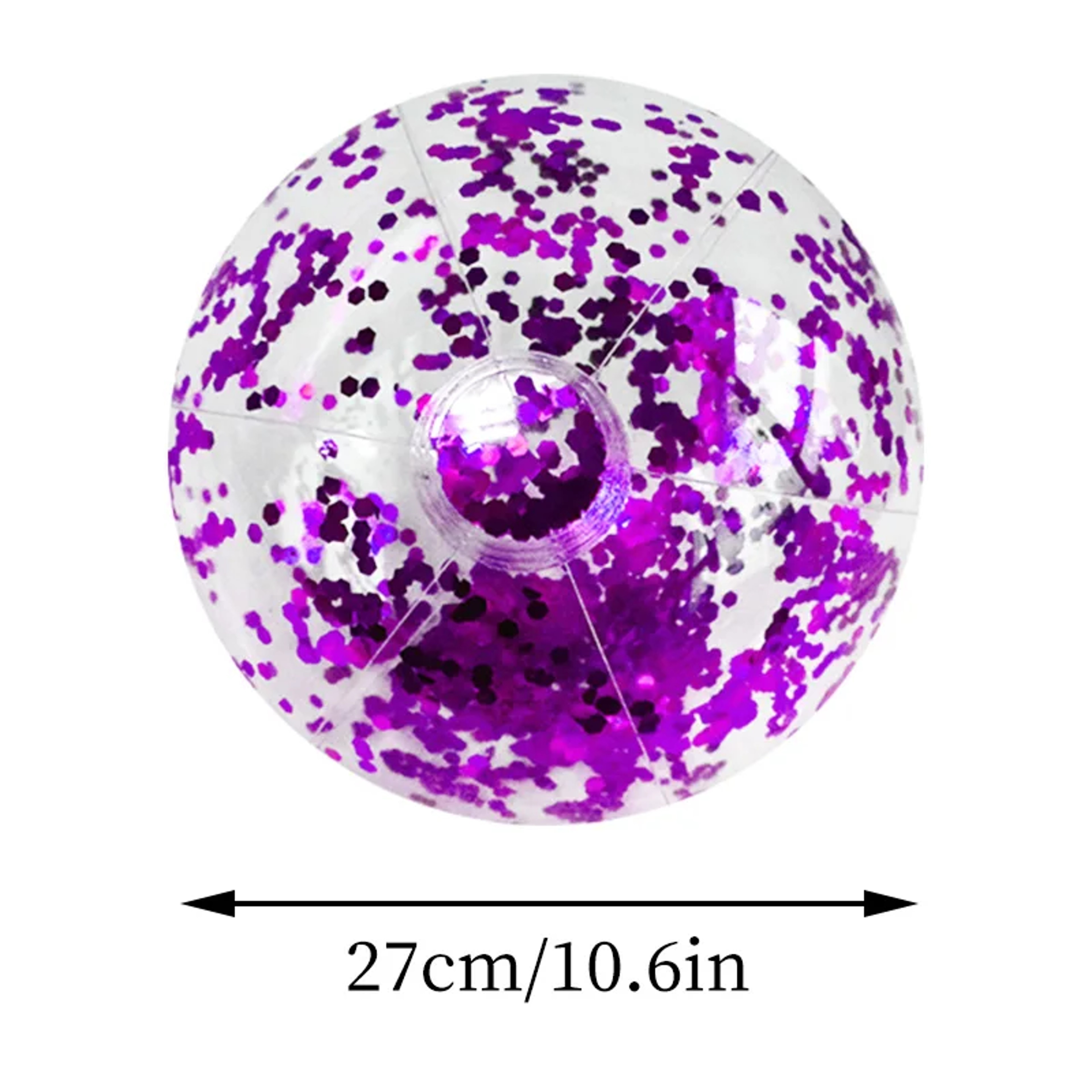 Clear Glitter Inflatable Beach Ball Sequins Pool Party Ball For Summer Fun 10