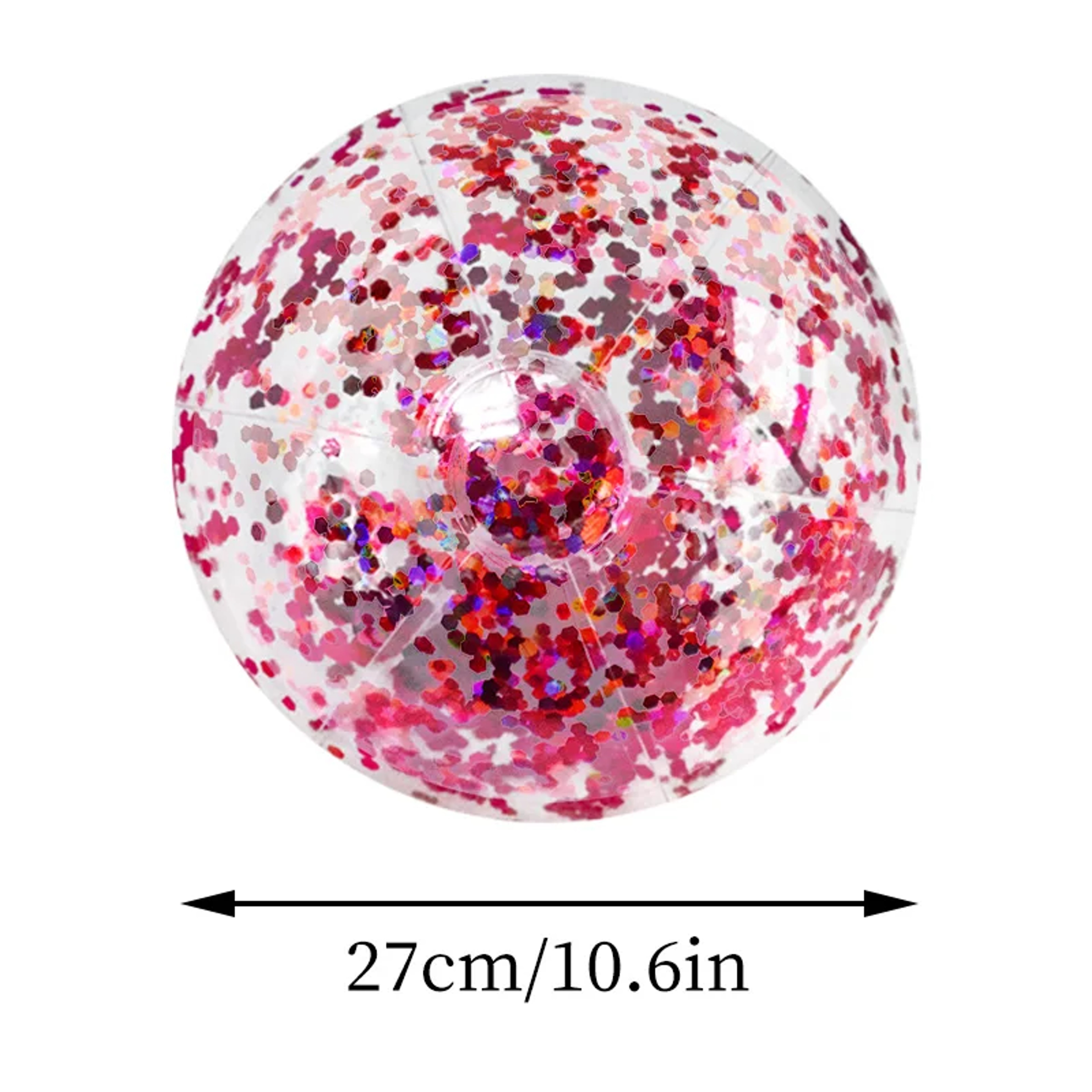 Clear Glitter Inflatable Beach Ball Sequins Pool Party Ball For Summer Fun 1
