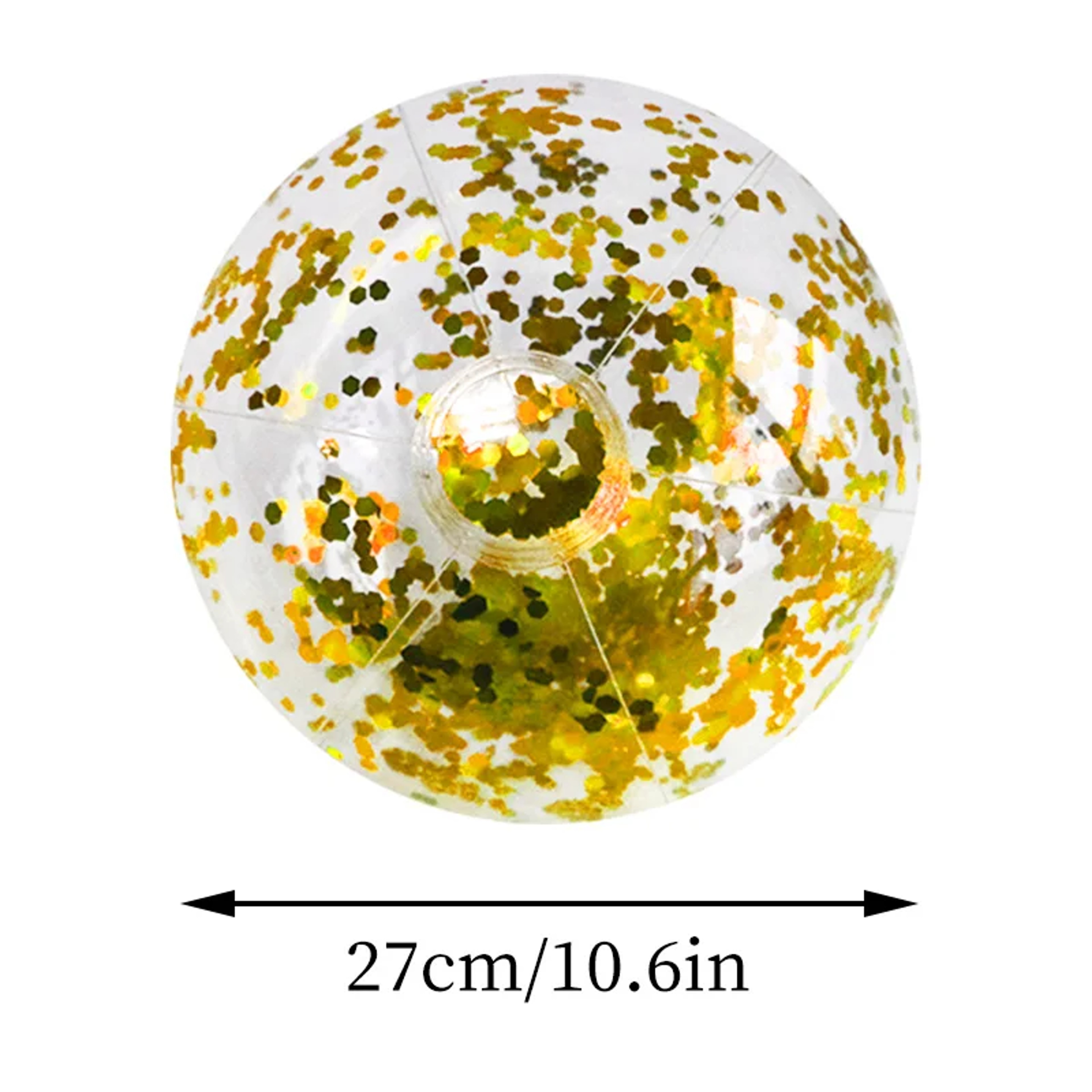 Clear Glitter Inflatable Beach Ball Sequins Pool Party Ball For Summer Fun 3