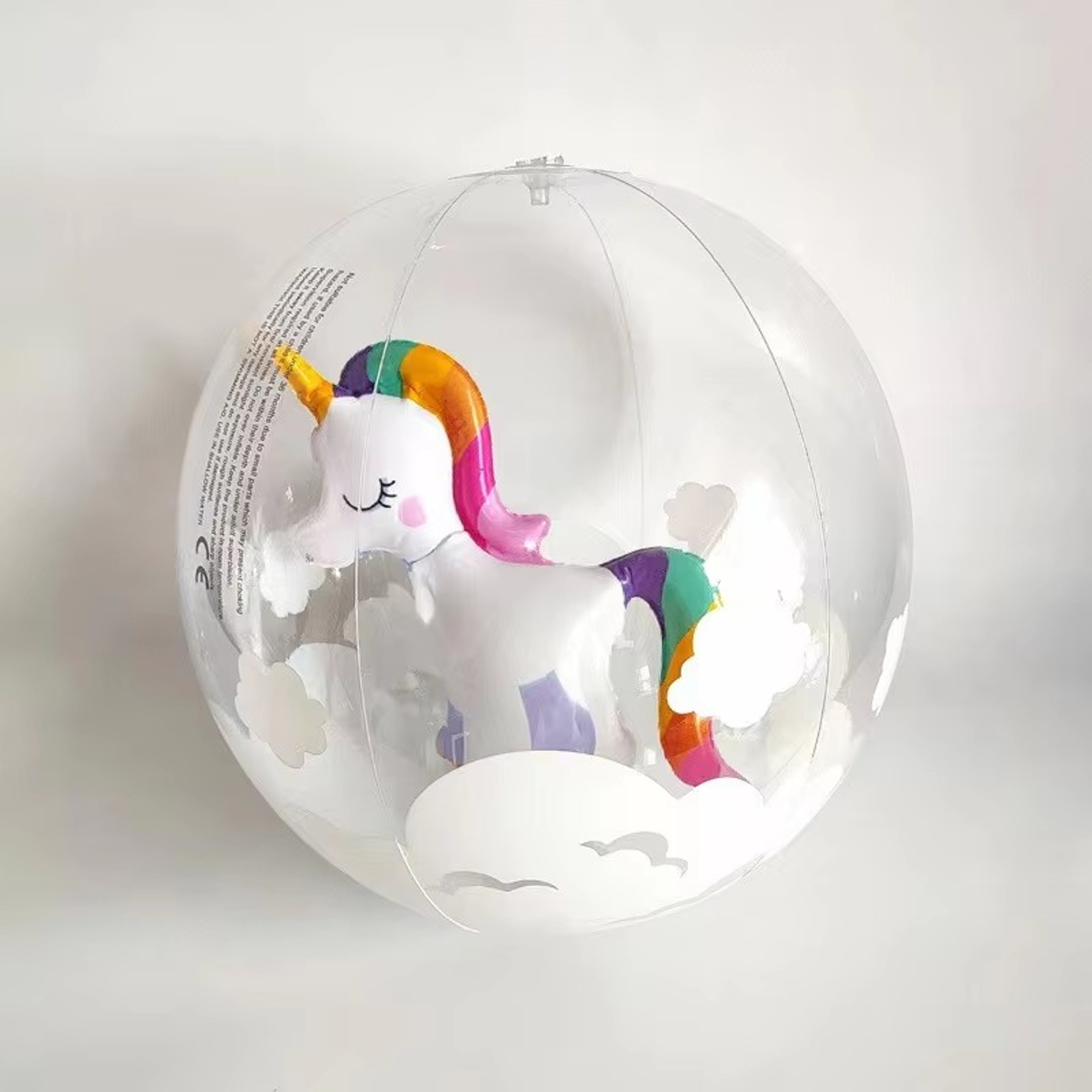 Transparent Inflatable Beach Ball With Flamingo Unicorn Designs For Kids Outdoor Water Fun 8