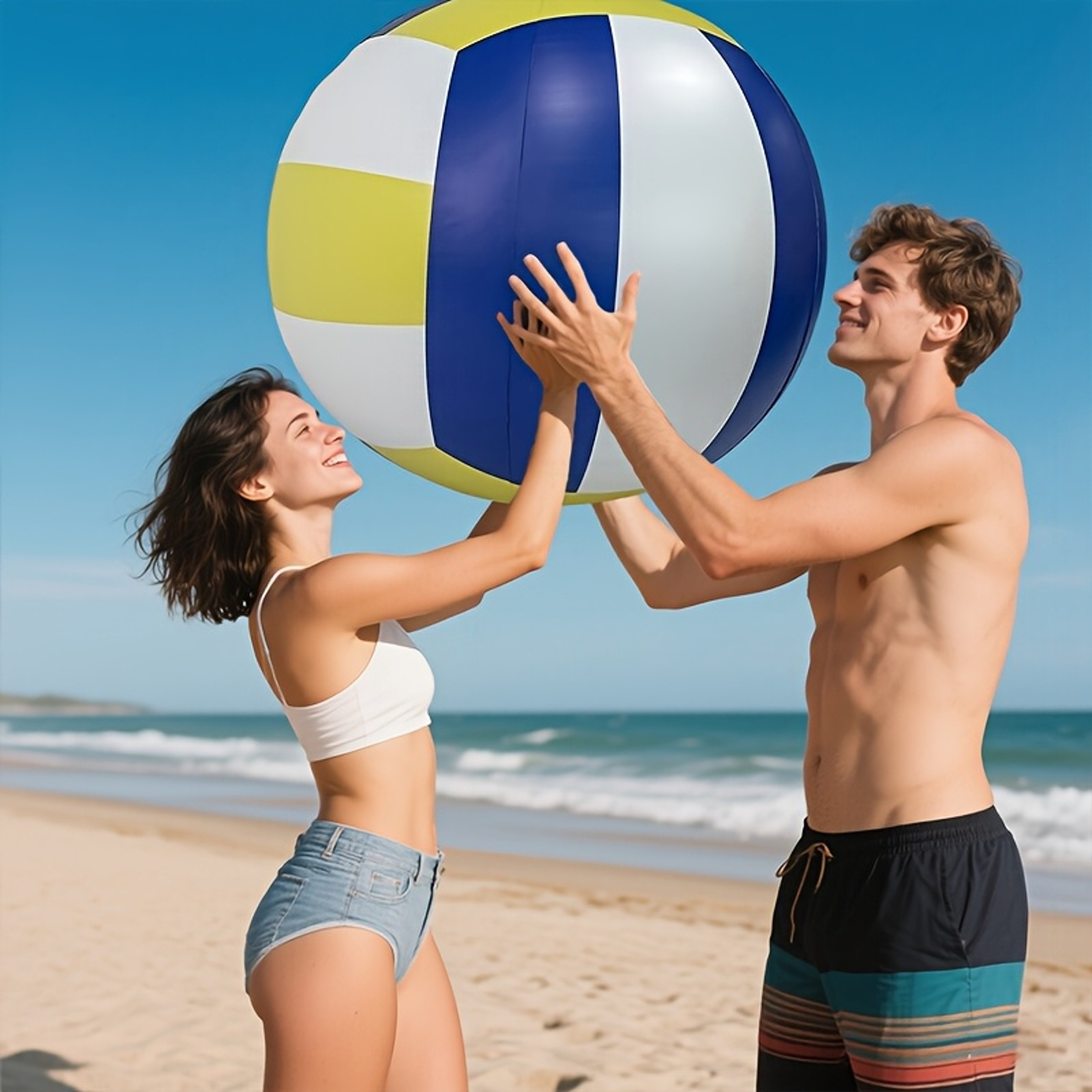 Giant Inflatable Beach Ball For Pool  Backyard Fun Durable PVC Volleyball 1
