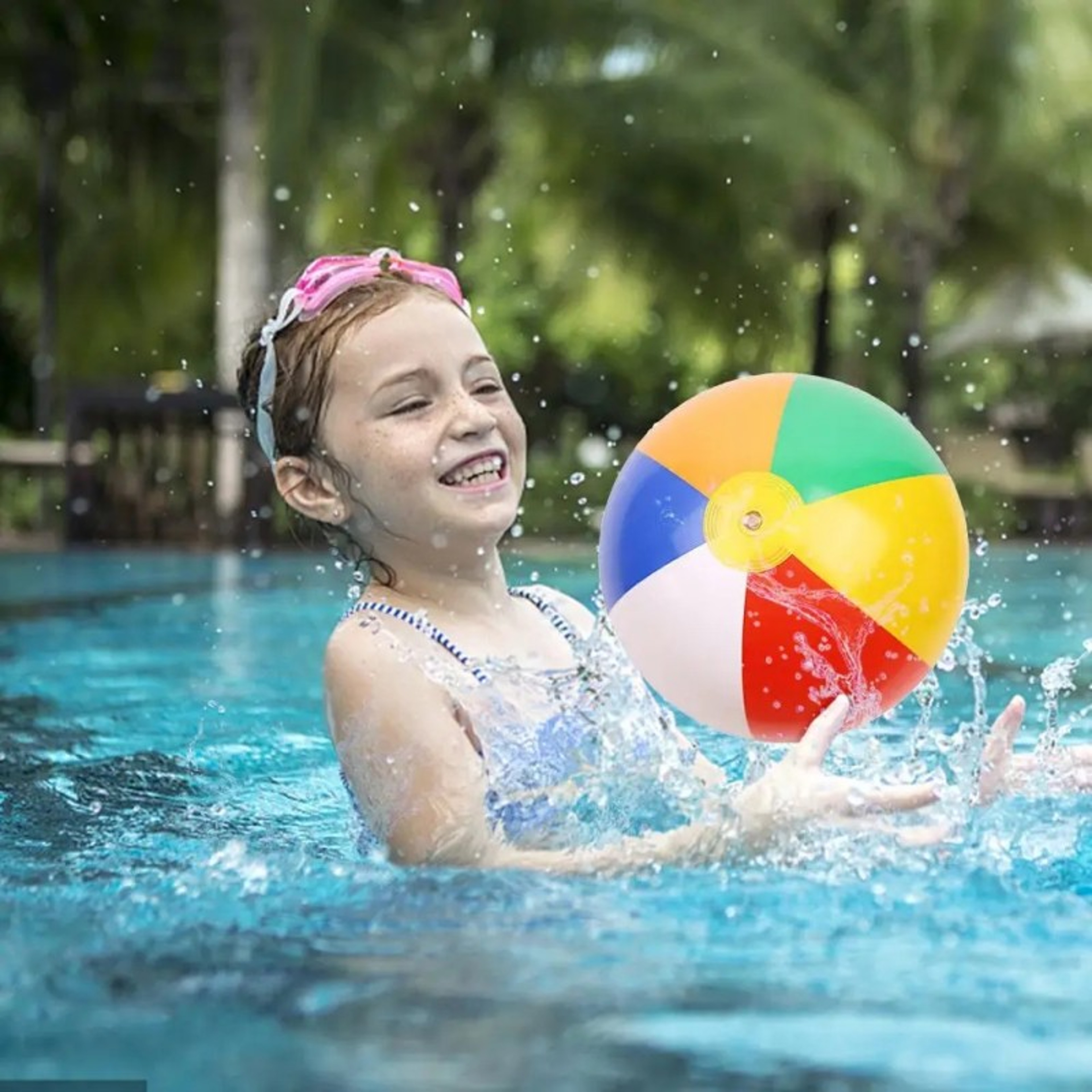 Colorful Inflatable Beach Ball For Kids Pool Party Water Play Toy 0