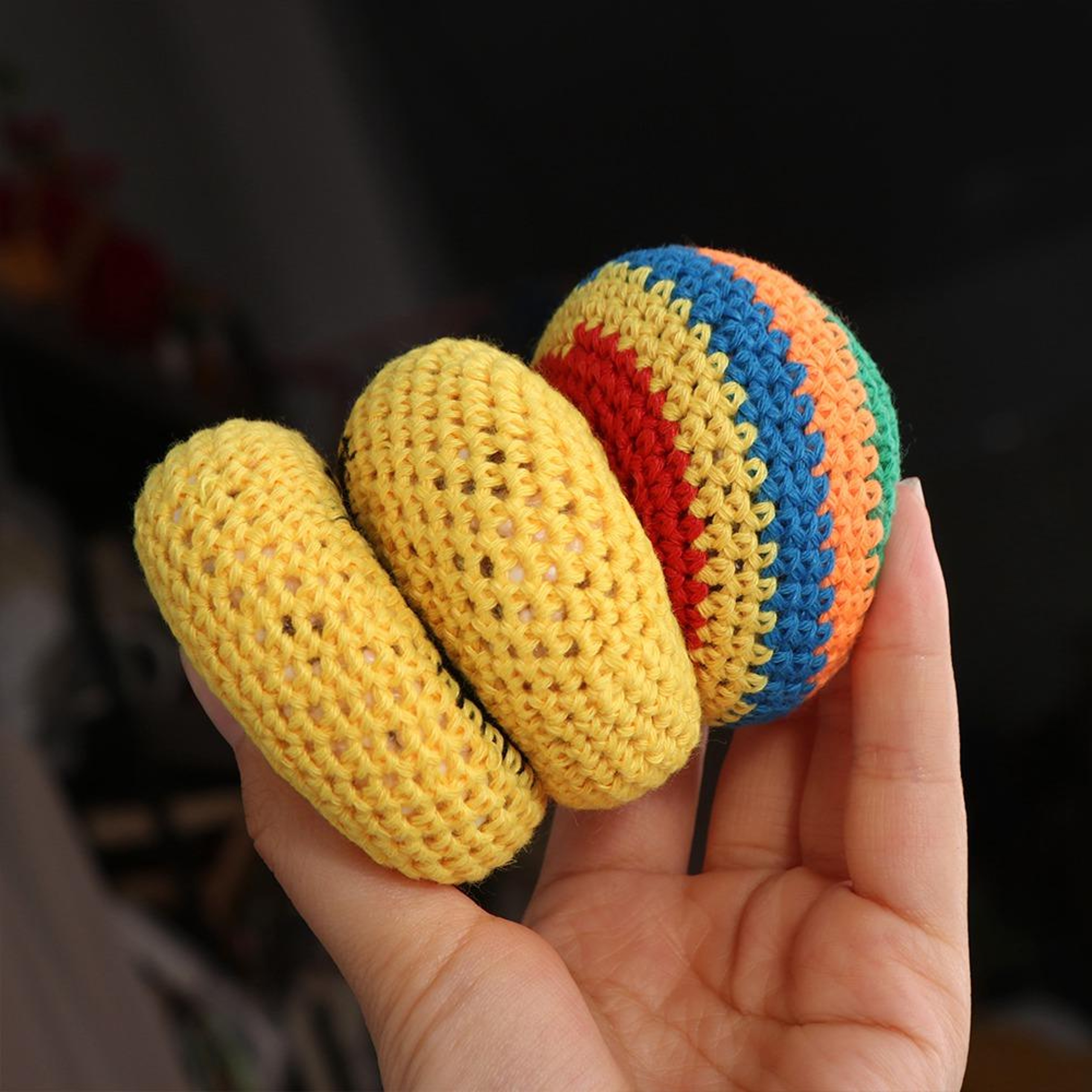 Colorful Knitted Juggling Balls Set Soft Bean Bag Balls For Kids And Stress Relief Play 3
