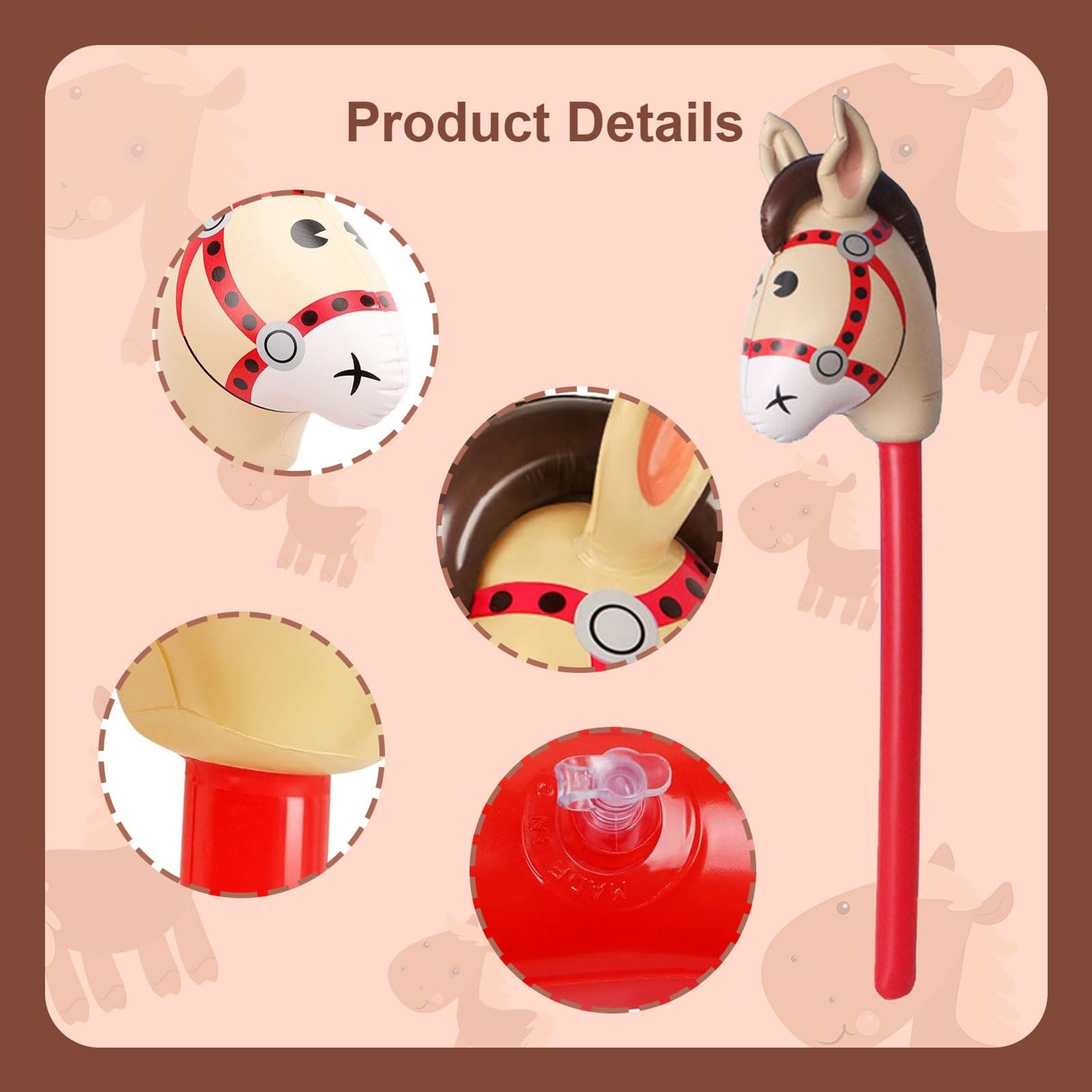 Stick Horse Toy For Kids Party Games And Western Theme Fun 5
