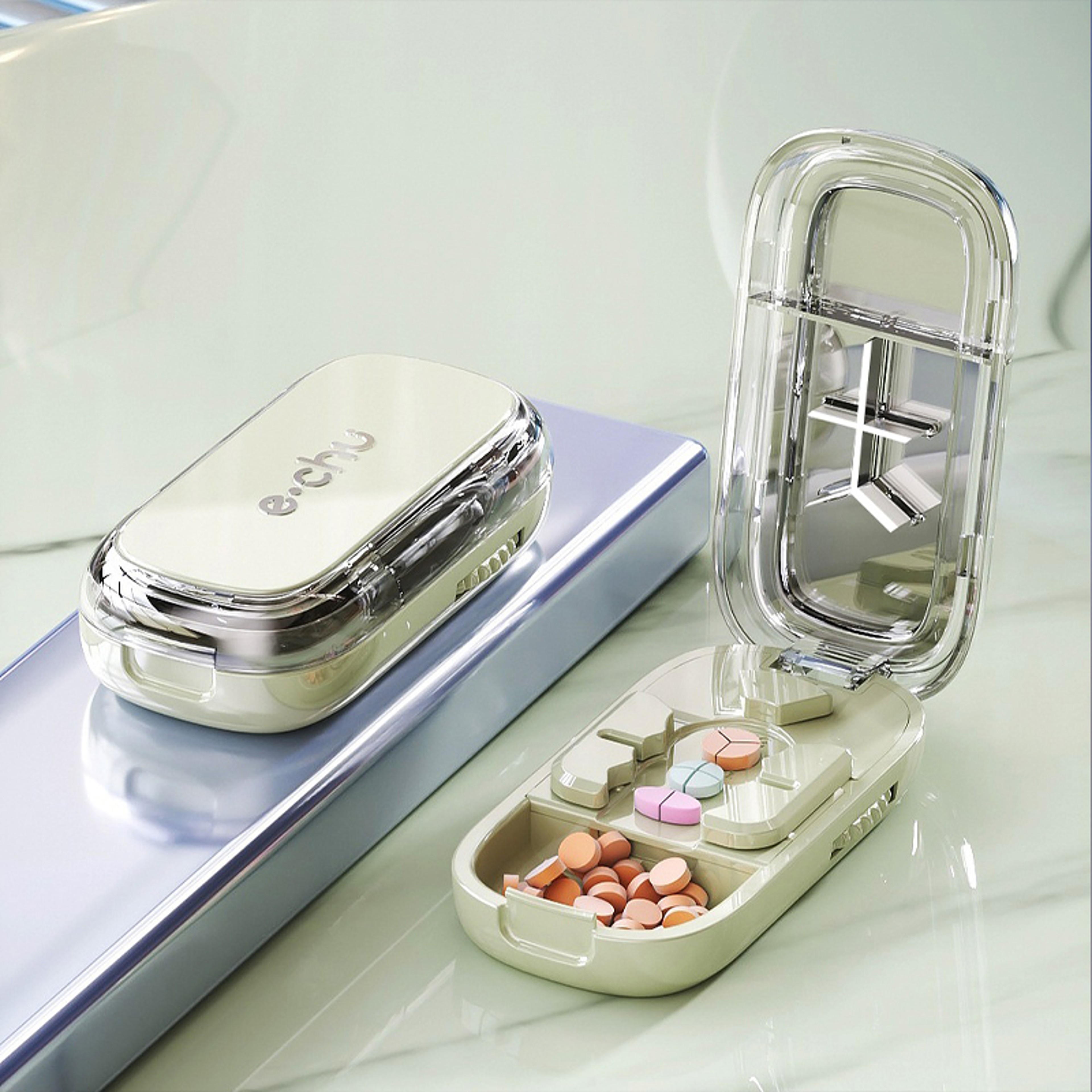 3-in-1 Pill Cutter Splitter with Pill Organizer and Portable Pill Box – view 8