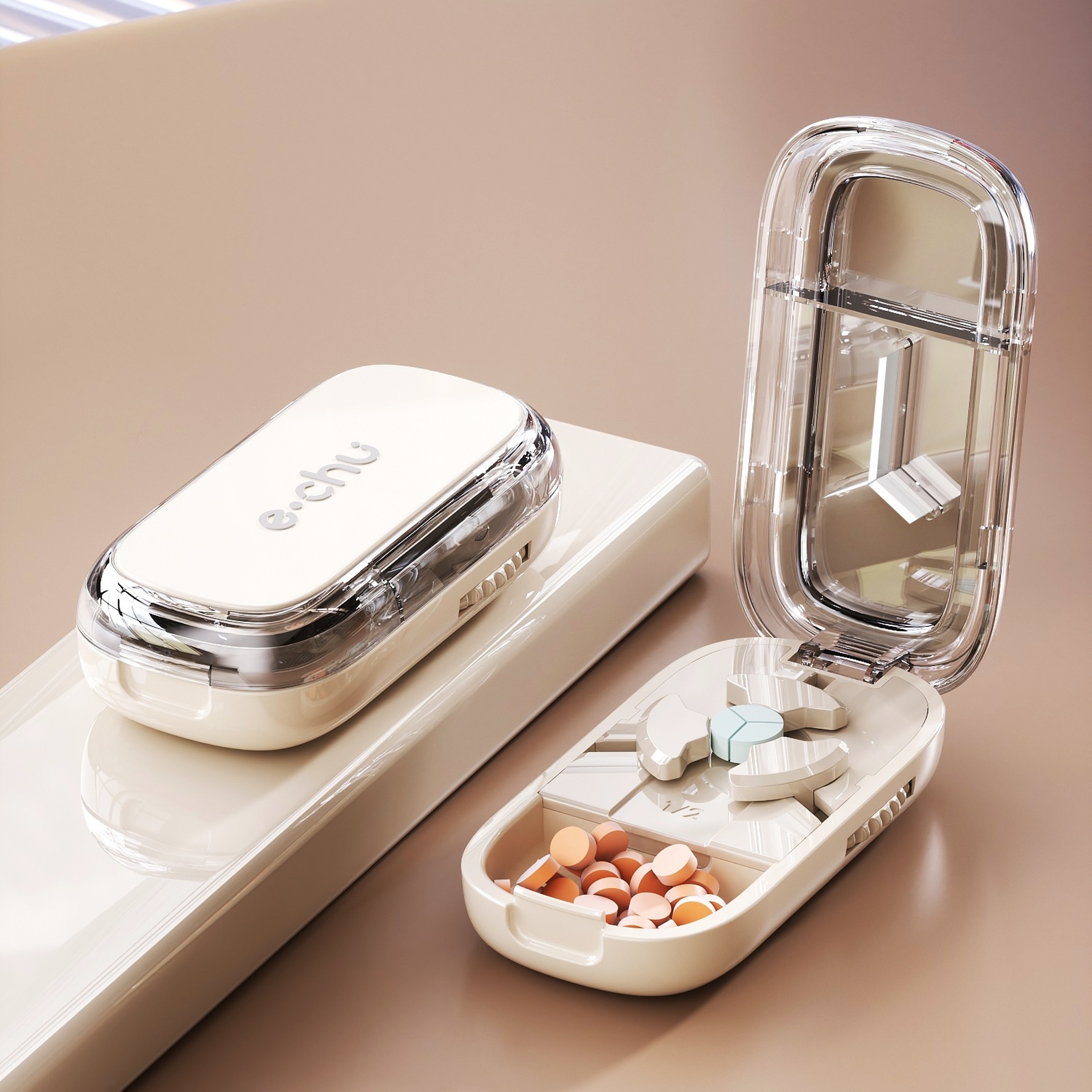 3-in-1 Pill Cutter Splitter with Pill Organizer and Portable Pill Box – view 11