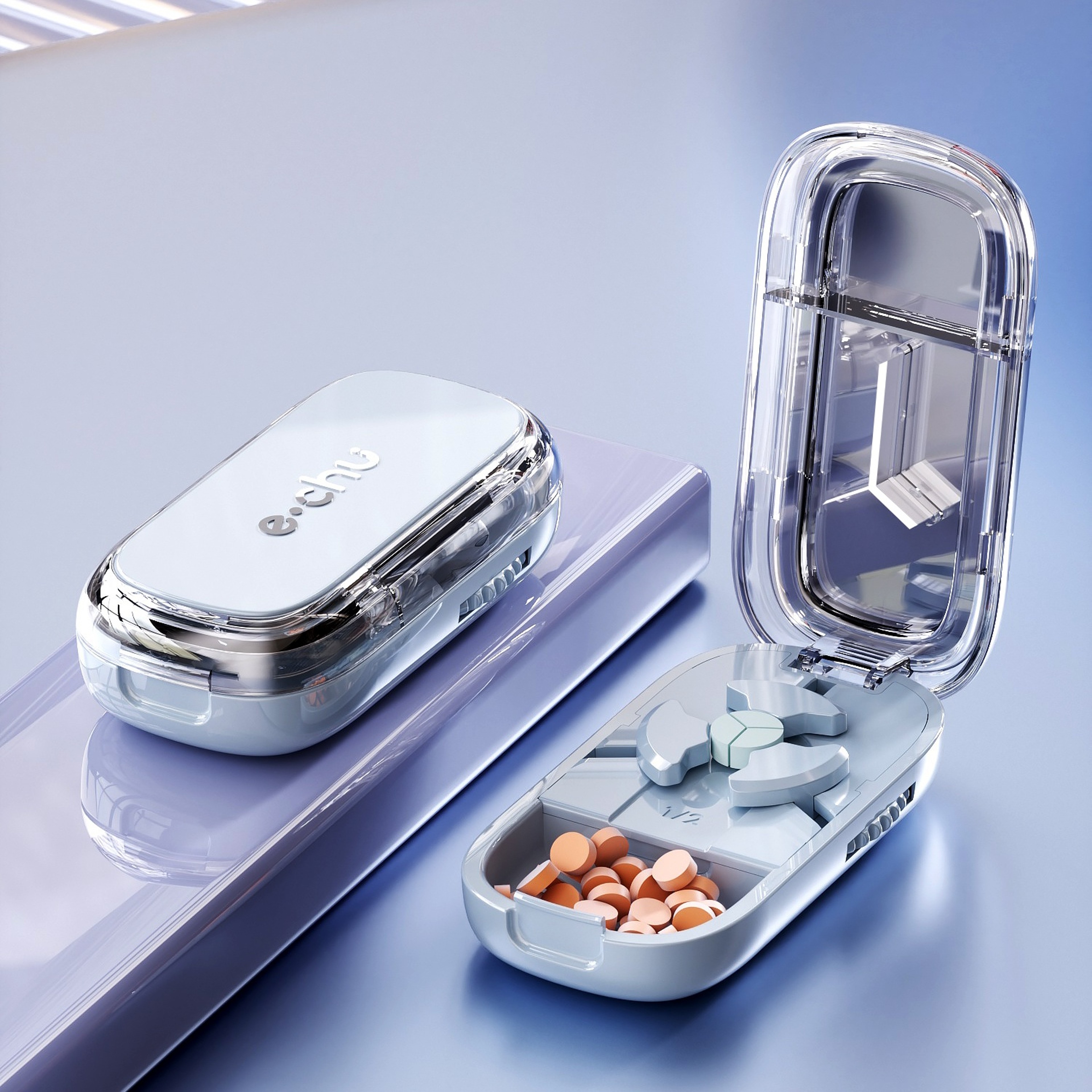 3-in-1 Pill Cutter Splitter with Pill Organizer and Portable Pill Box – view 12