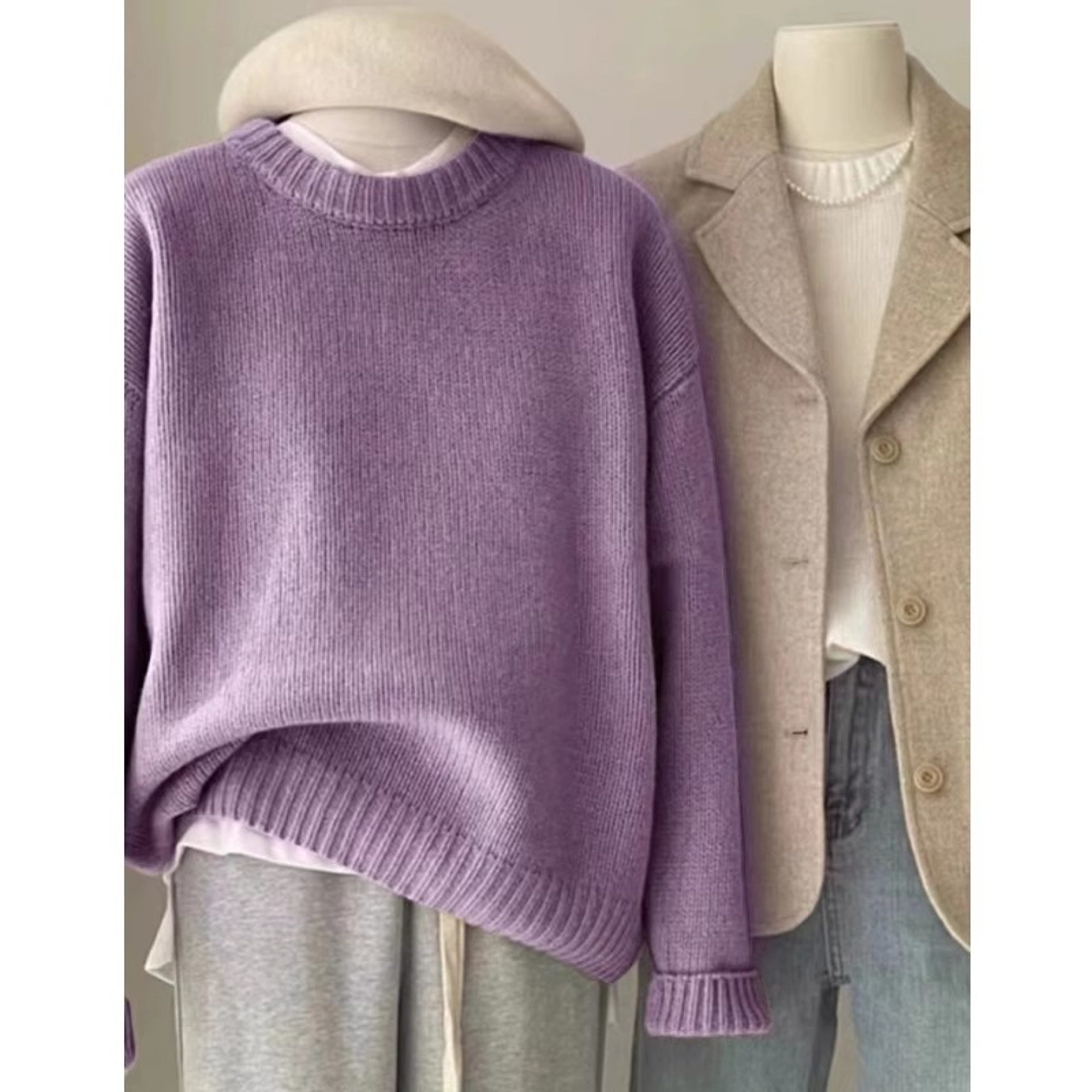 Women's Cashmere Crewneck Sweater 100% Pure Soft Lightweight – view 6