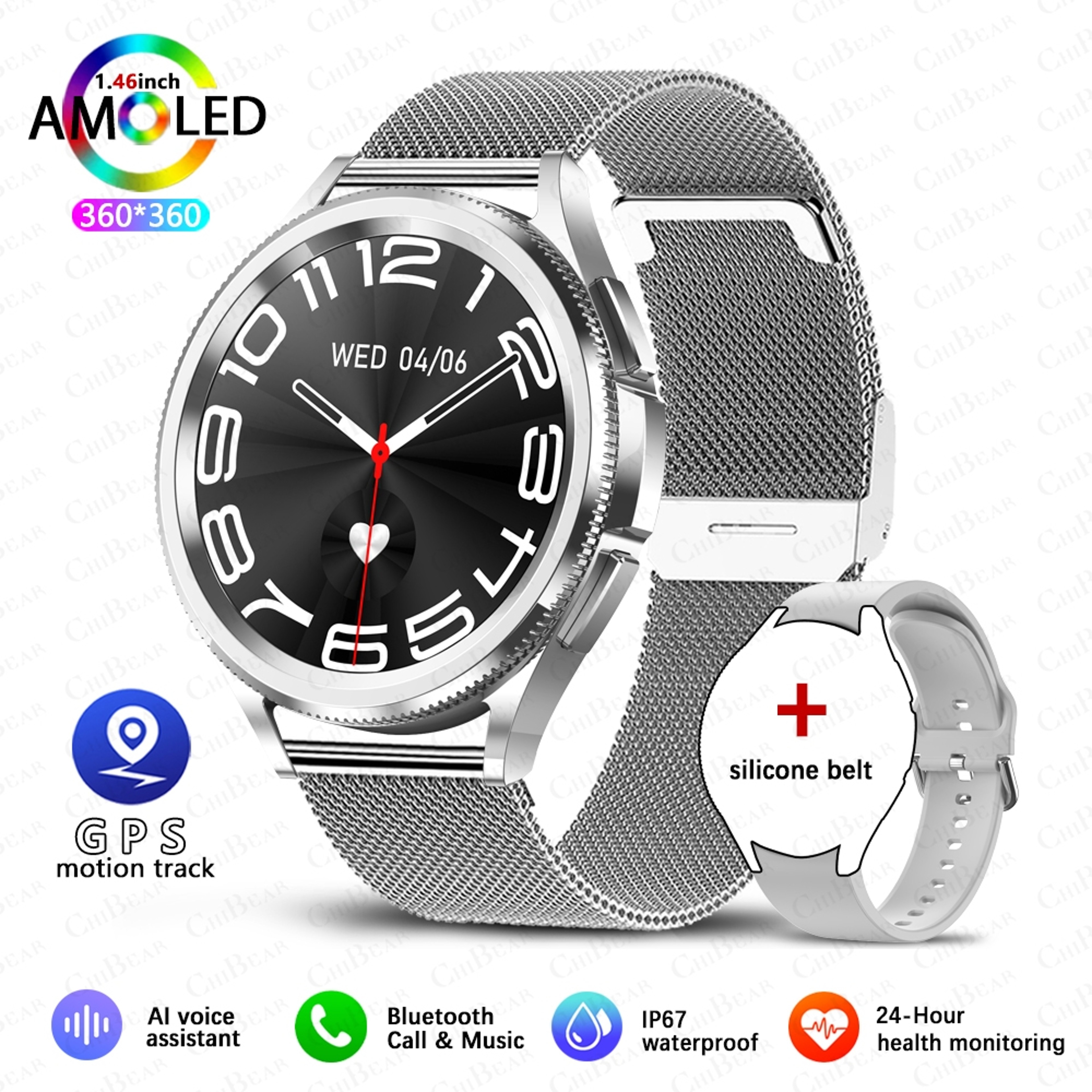 Galaxy Watch 6 Men Smartwatch With GPS Tracking AMOLED Screen And Fitness Modes 12
