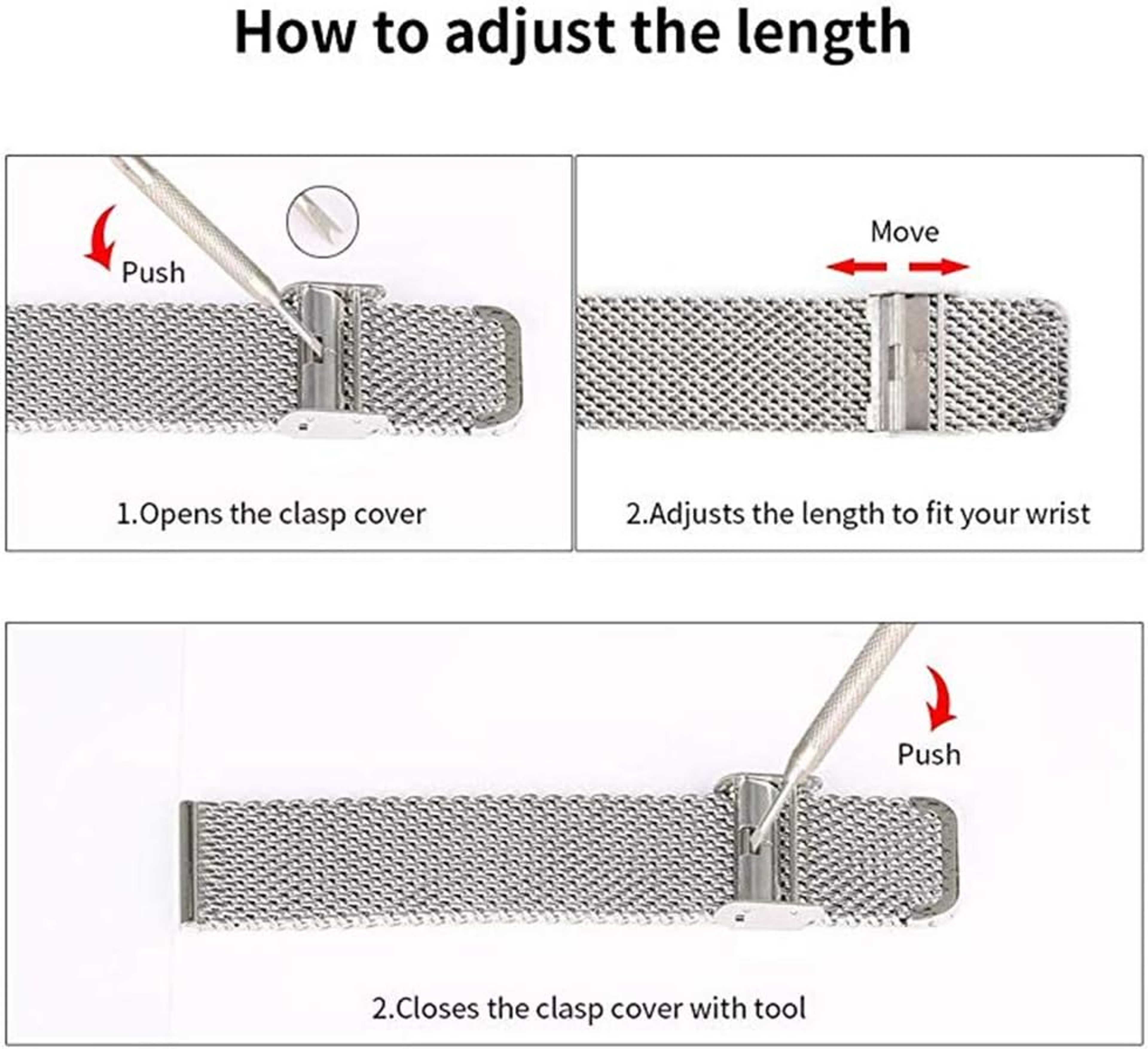 Universal Milanese Watch Band Stainless Steel Mesh Quick Release Strap 5