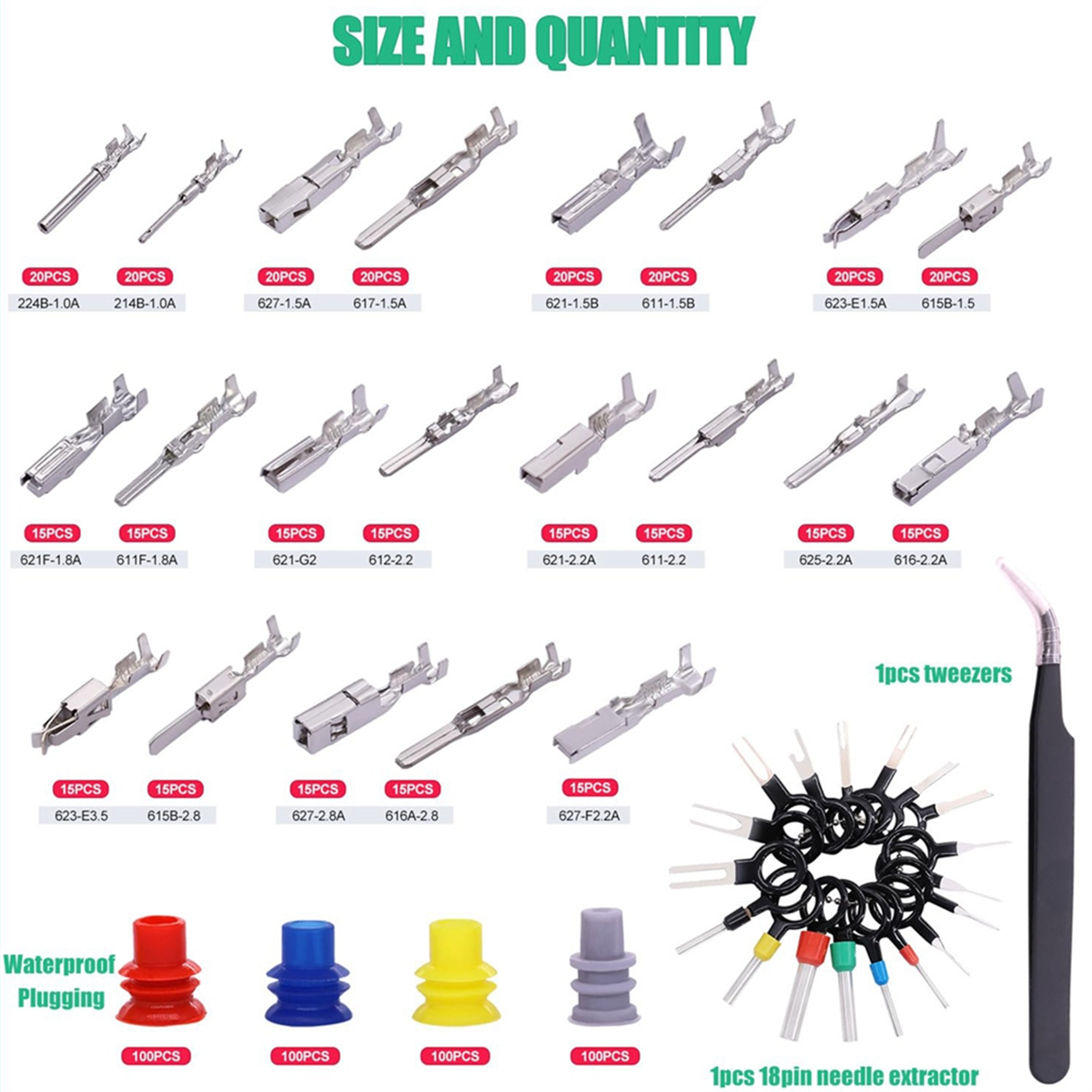 Automotive Connector Pins Kit with Terminal Removal Tools and 300 Wire Seals – view 4