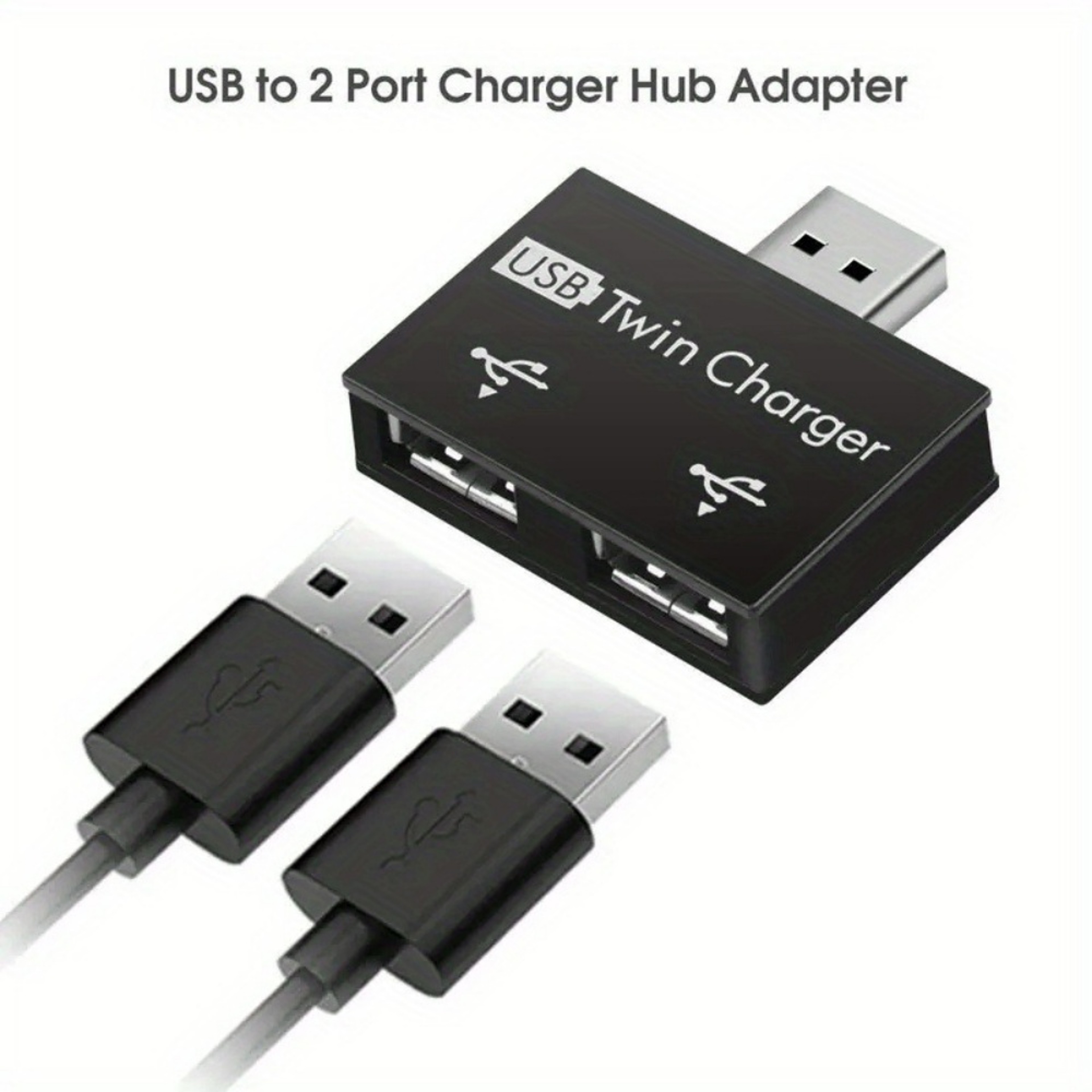 Mini USB Hub Adapter Extender, 1 to 2 Ports High Speed USB2.0, Female Splitter Box for PC Laptop U-Disk Card Reader – view 2