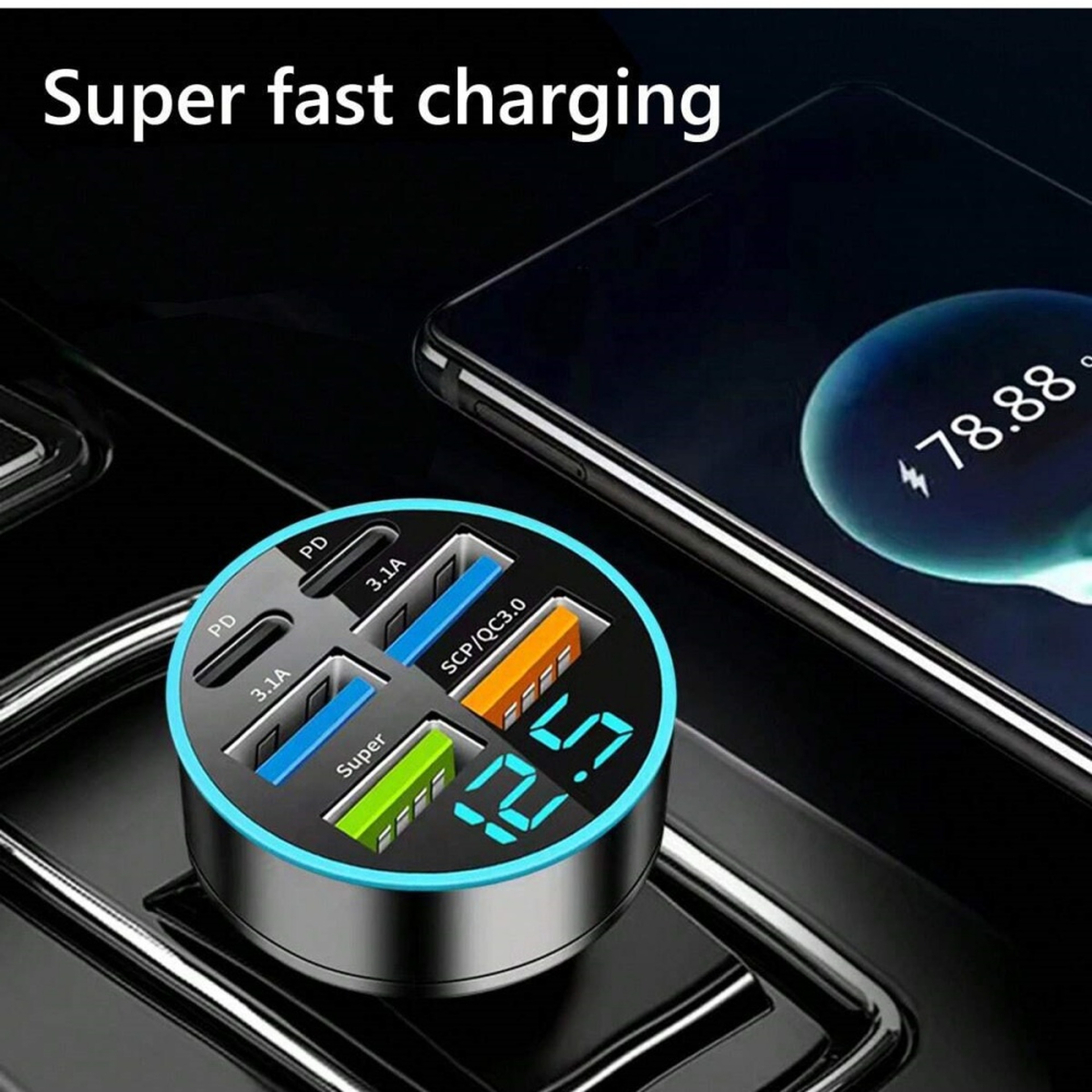 Fast Charging USB Car Charger QC30 PD USBC Car Phone Charger Adapter For IPhone Samsung Huawei Xiao 2