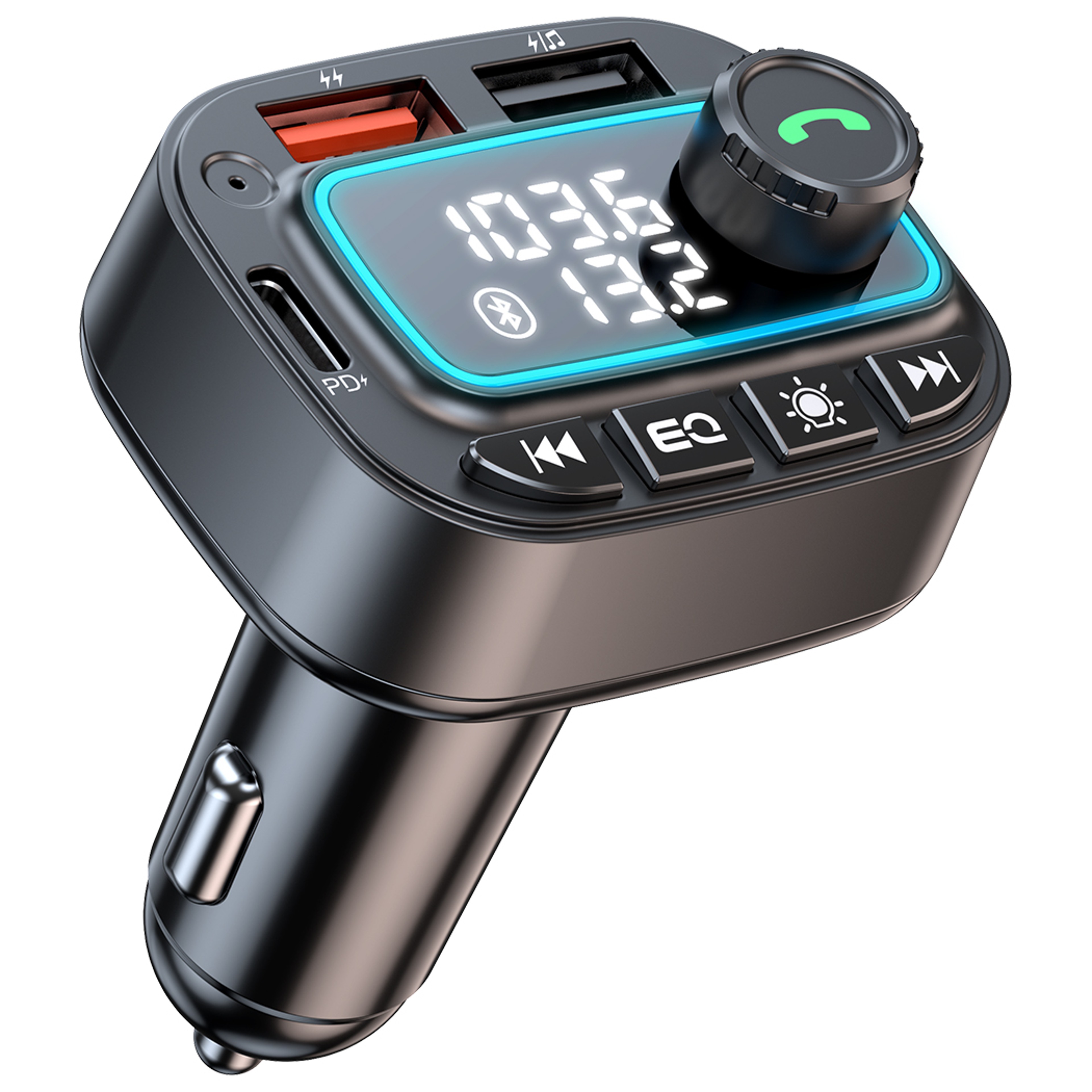 Bluetooth 5.3 FM Transmitter Car Adapter, 30W USB C Car Charger, Wireless Radio MP3 Player Hands Free Calling – view 1
