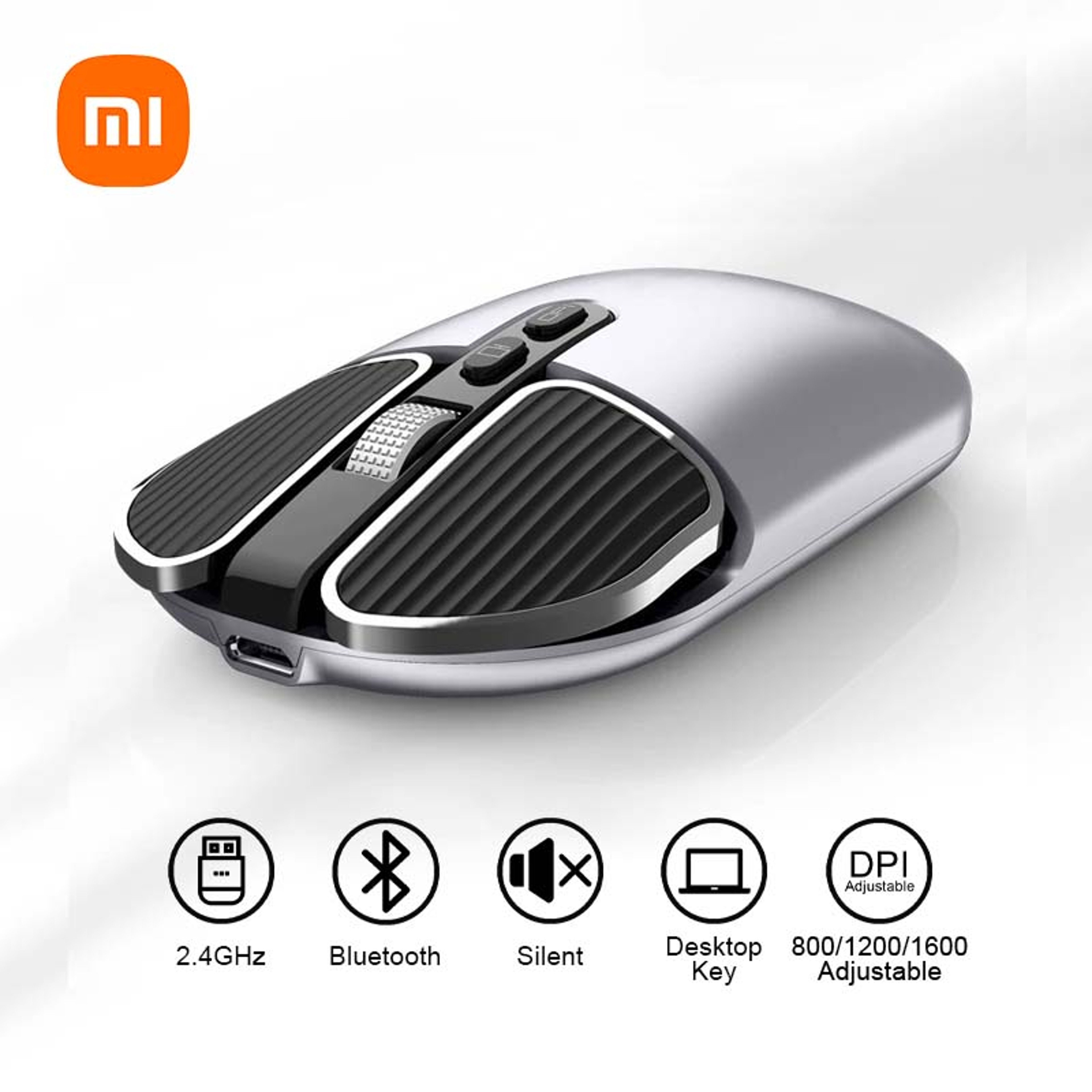 Wireless Xiaomi Mouse 2.4 GHz, Anti-Slip Desktop, 1600 DPI Adjustable, USB Rechargeable, Dual Mode Silence for Windows – view 1