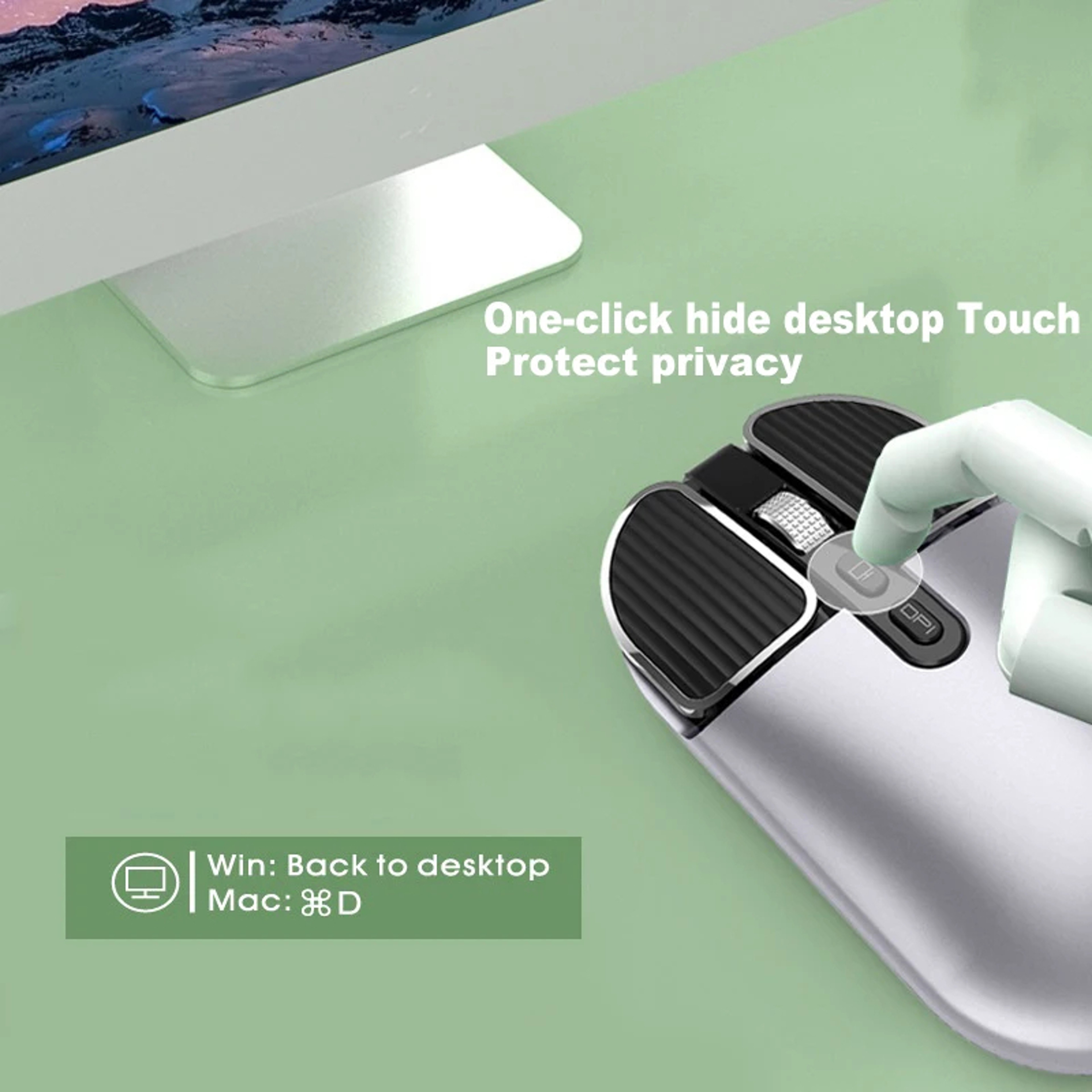 Wireless Xiaomi Mouse 2.4 GHz, Anti-Slip Desktop, 1600 DPI Adjustable, USB Rechargeable, Dual Mode Silence for Windows – view 2