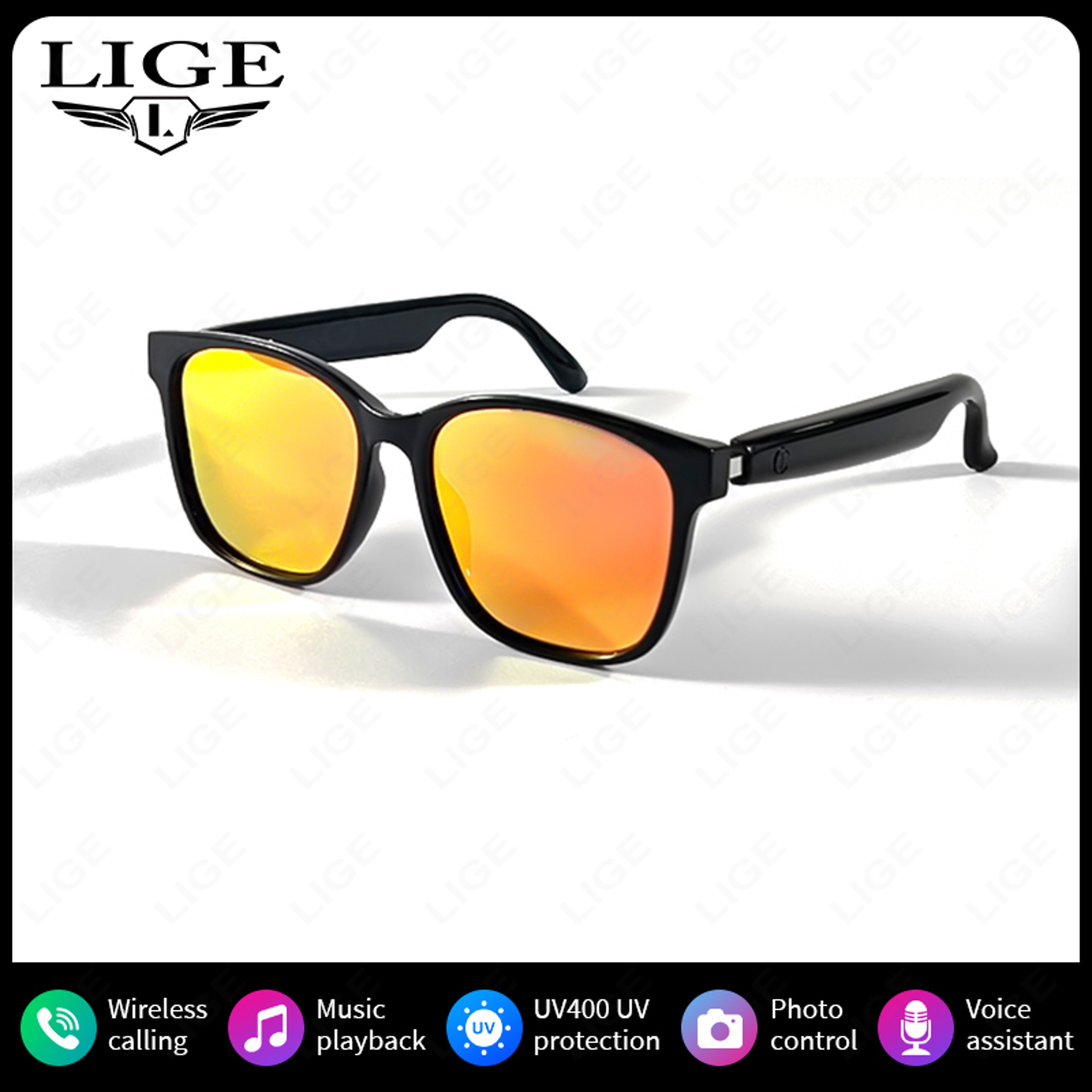 Fashion AI Smart Sunglasses, Bluetooth Call Playing Music Glasses Men Women, Voice Assistant & Camera Control – view 7