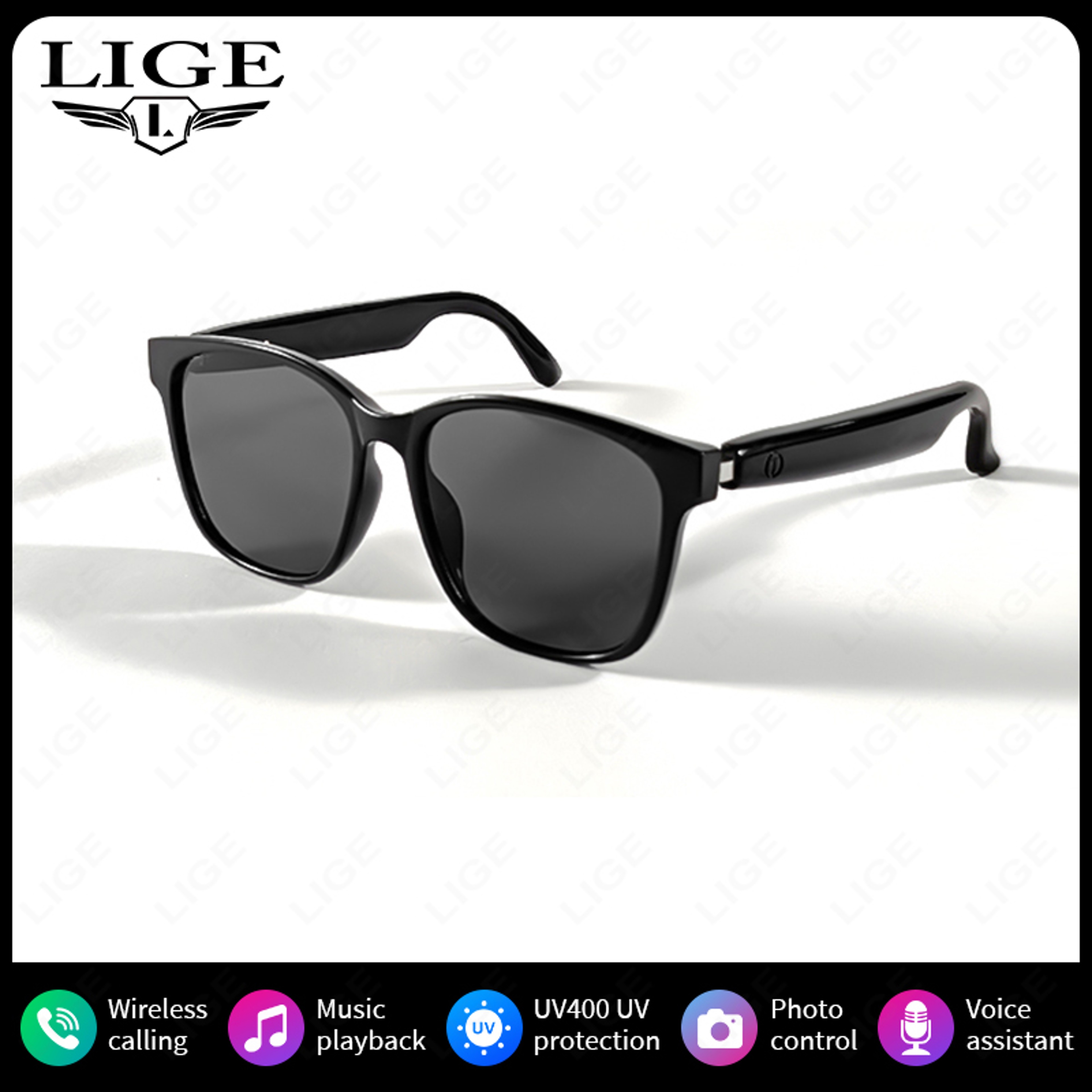 Fashion AI Smart Sunglasses, Bluetooth Call Playing Music Glasses Men Women, Voice Assistant & Camera Control – view 8
