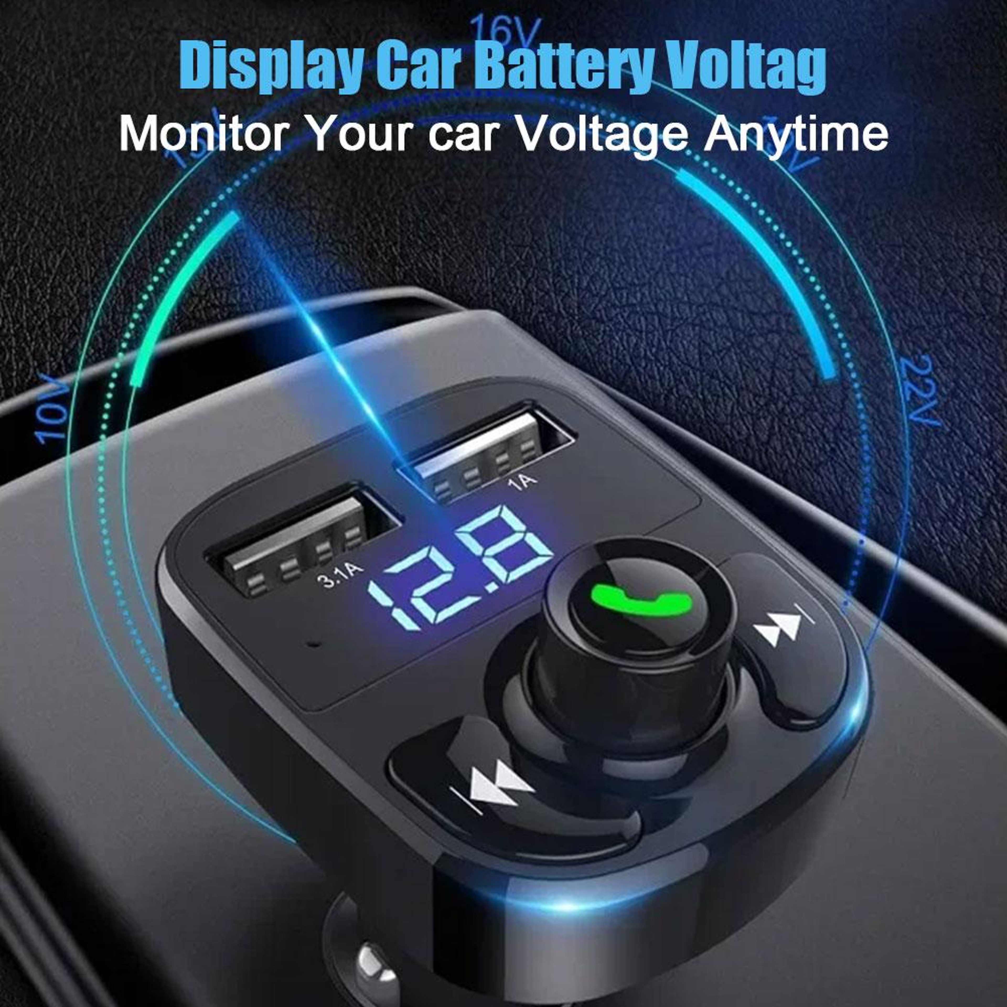 Wireless Bluetooth FM Transmitter Car Charger HandsFree Calling Radio Receiver Dual USB 3