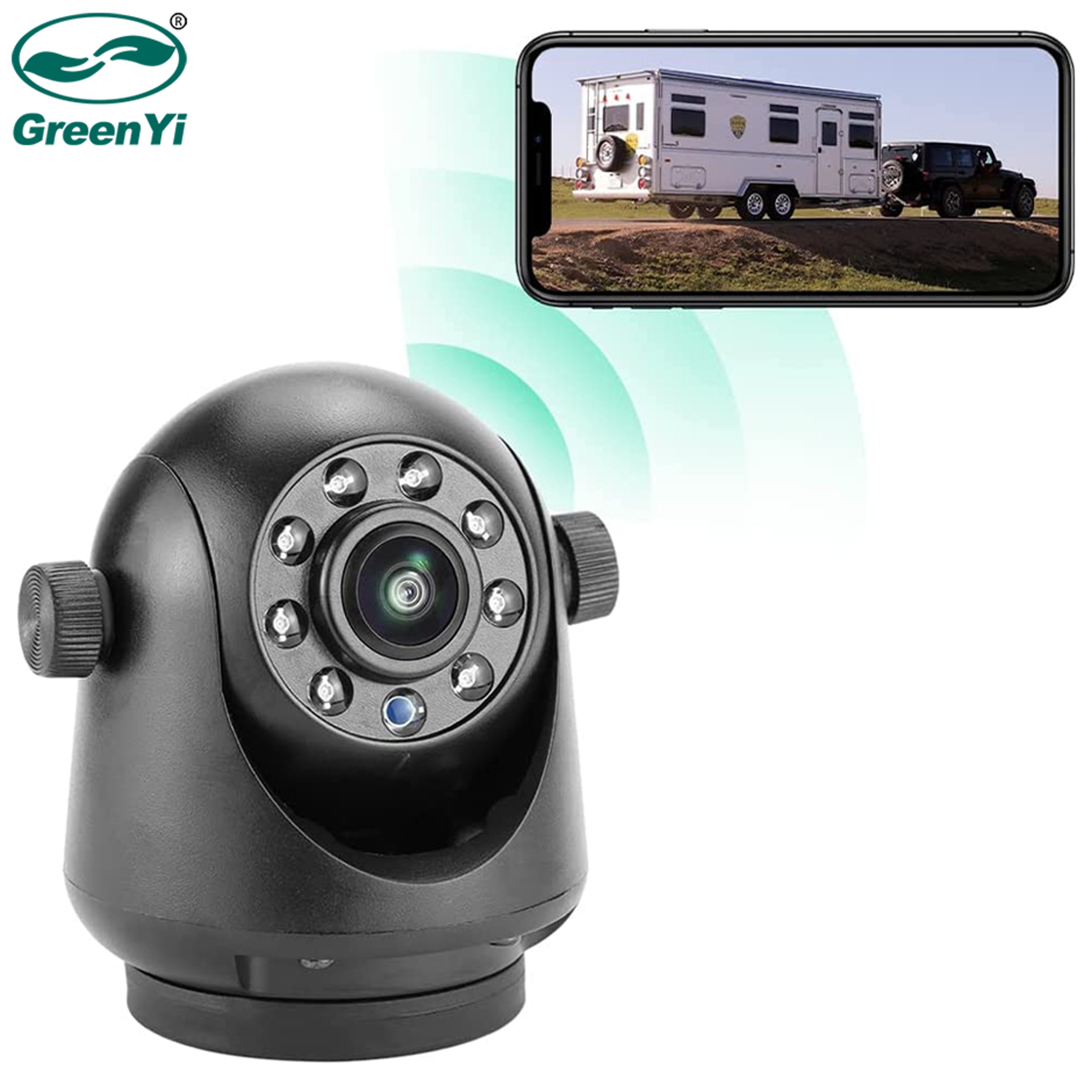 Magnetic Hitch 5G WiFi Wireless Rear View Camera, Night Vision, Rechargeable for RV Truck Trailer, iPhone Android – view 1