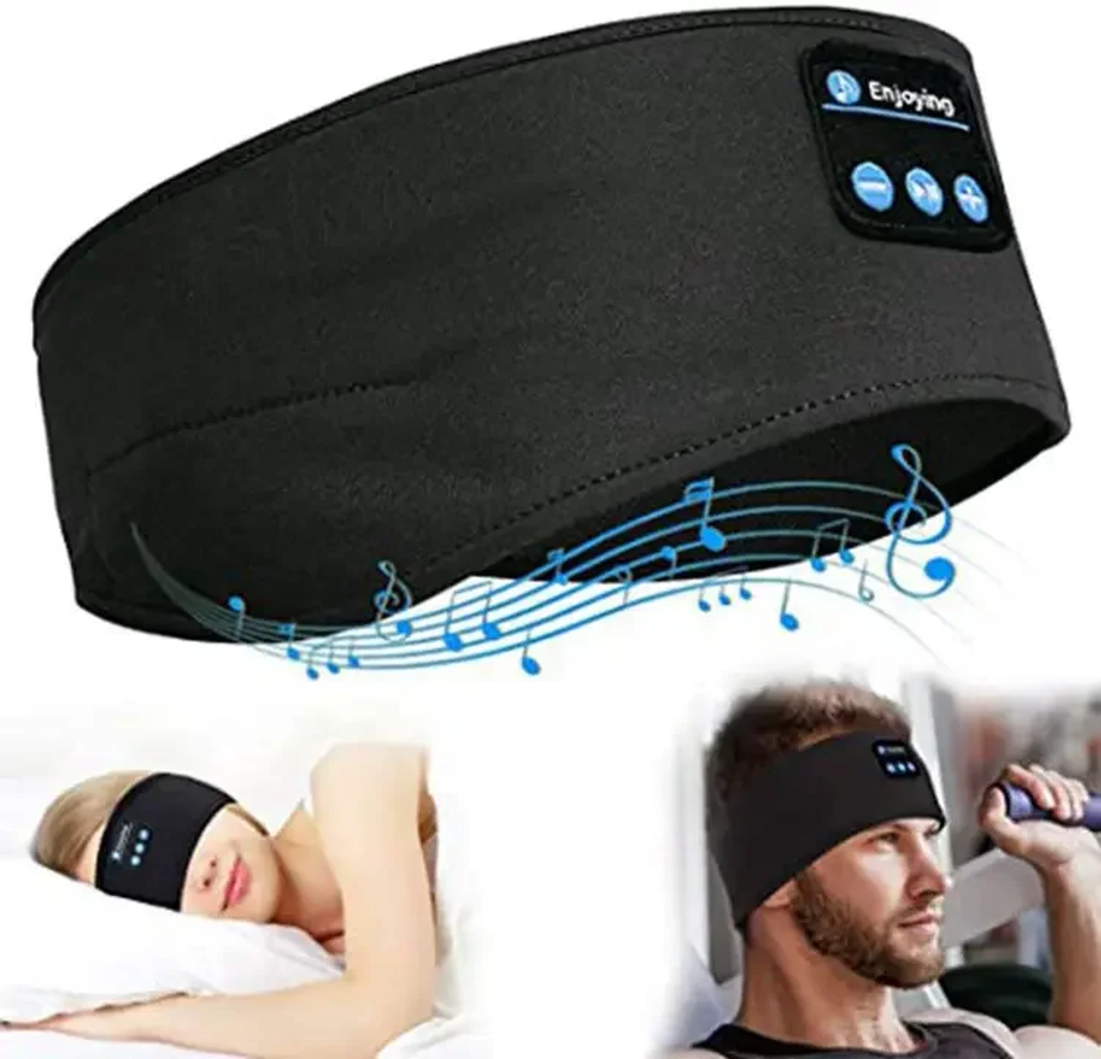 Wireless Music Earphones Eye Mask for Side Sleeper, Thin Soft Elastic Comfortable Headband, Bluetooth Sleeping Headphone – view 9