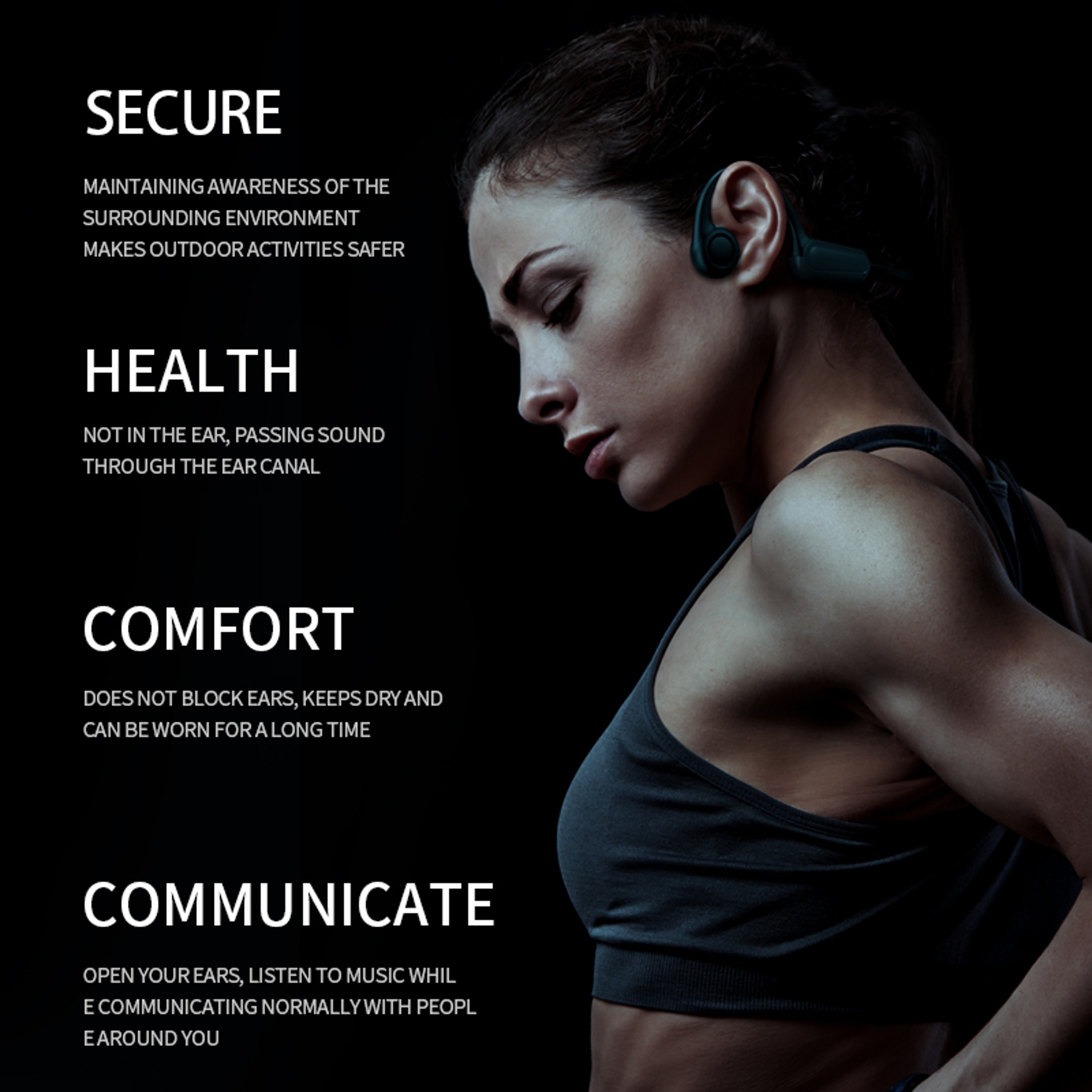 Bluetooth 53 Sports Wireless Headphones Xiaomi Mijia Bone Conduction Earphones Ear Hook Waterproof  3