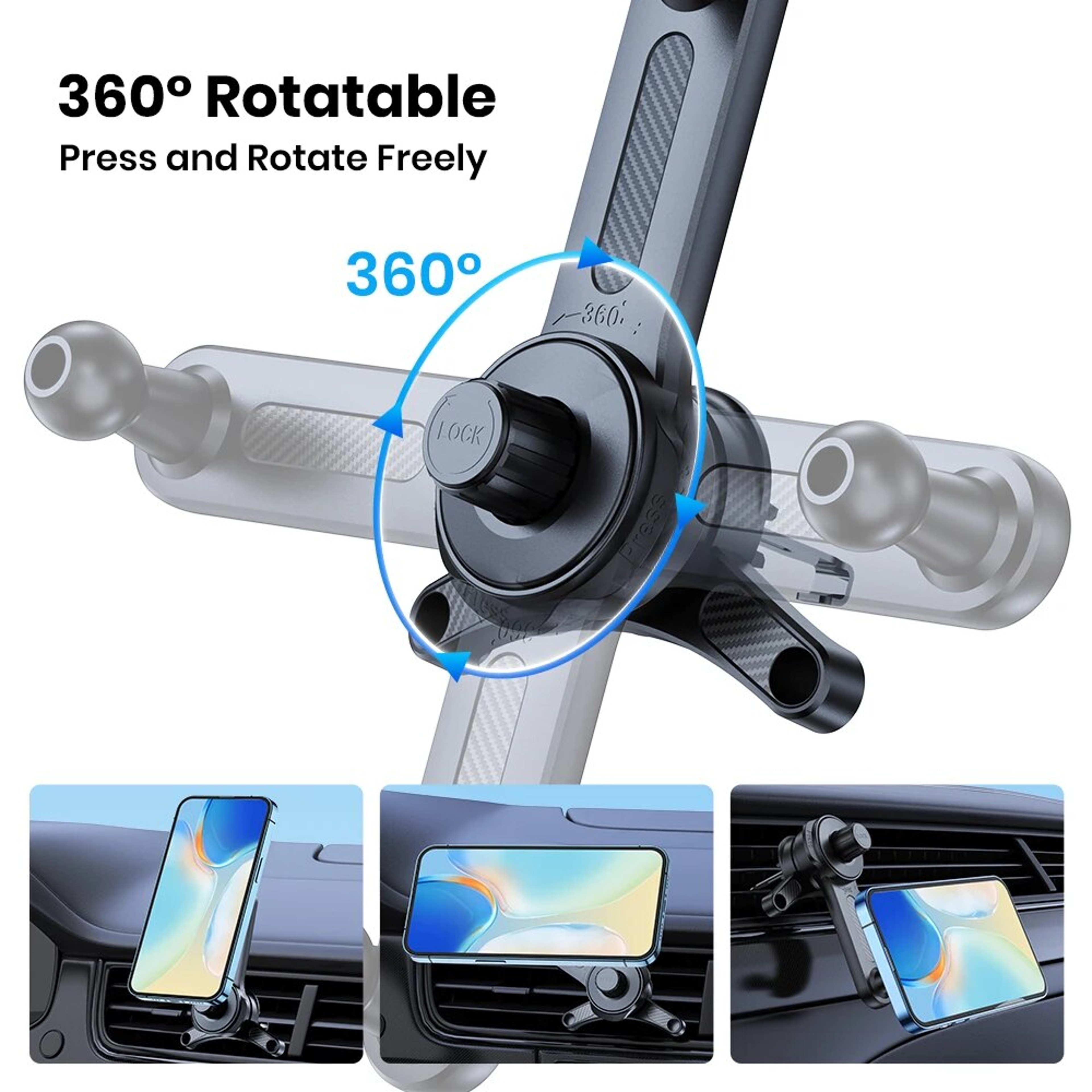Magnetic Phone Car Mount, Air Vent Phone Holder, Magsafe Phone Holder for Cars, Car Cradle for iPhone – view 3