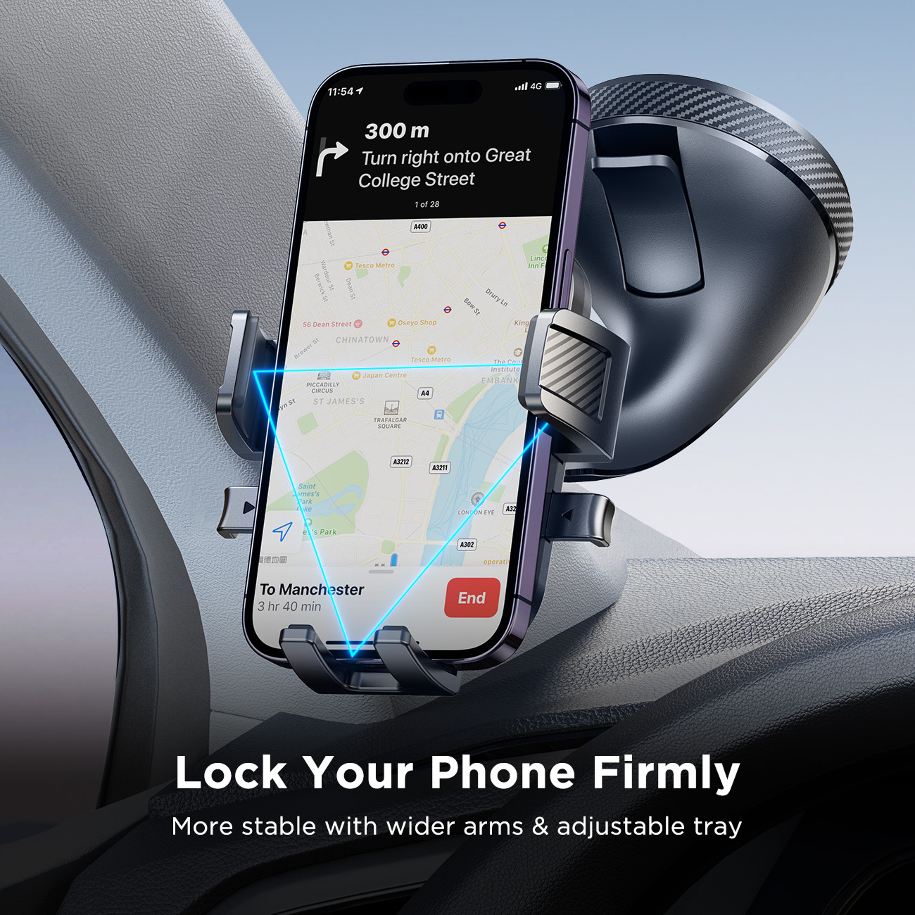 HandsFree Cell Phone Mount Universal Phone Holder For Car Strong Suction 360 Rotating Dashboard Win 2