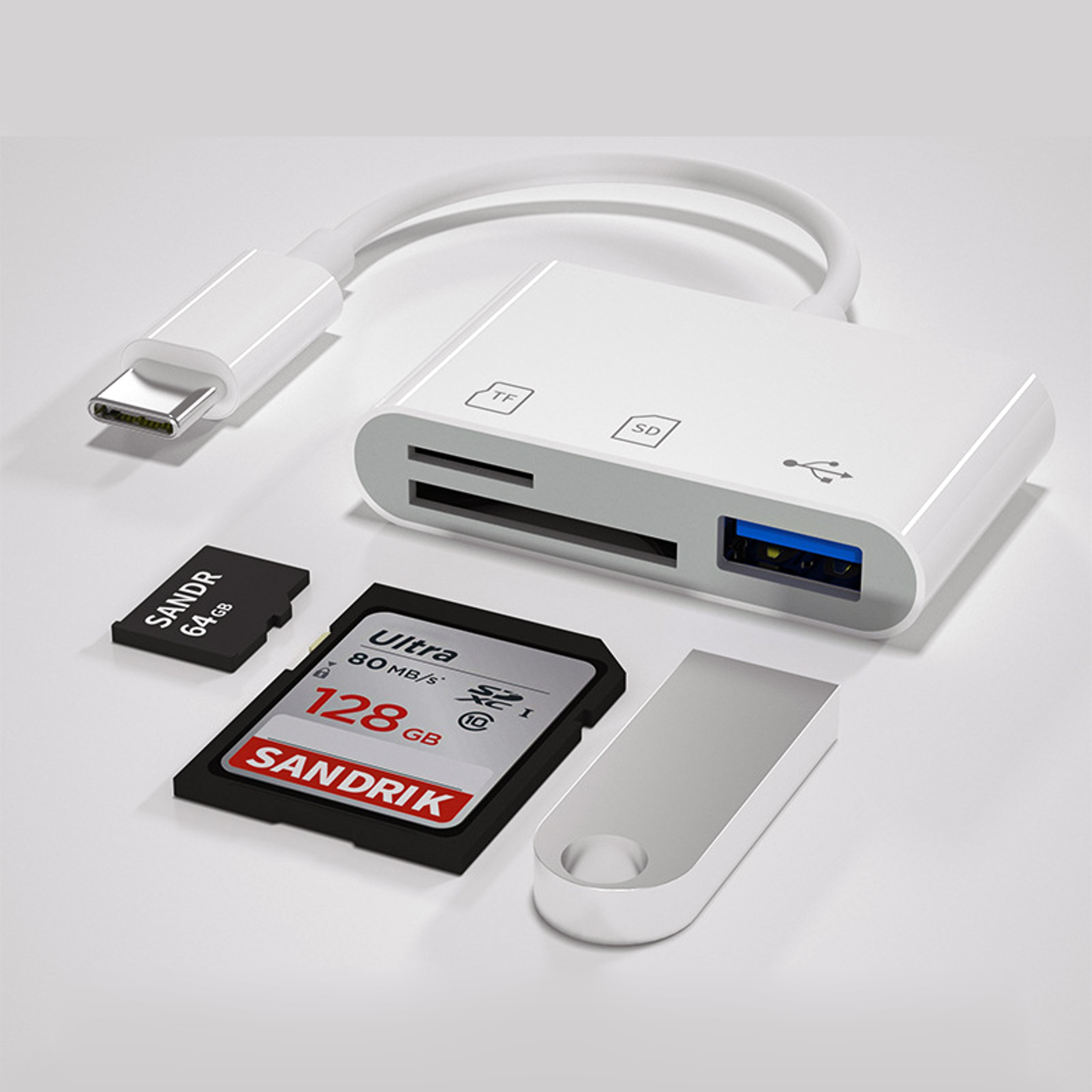 OTG Adapter USB 3.0 Type C SD TF Card Reader for iPhone 14 15 16 iPad MacBook Android Cameras Plug and Play – view 7
