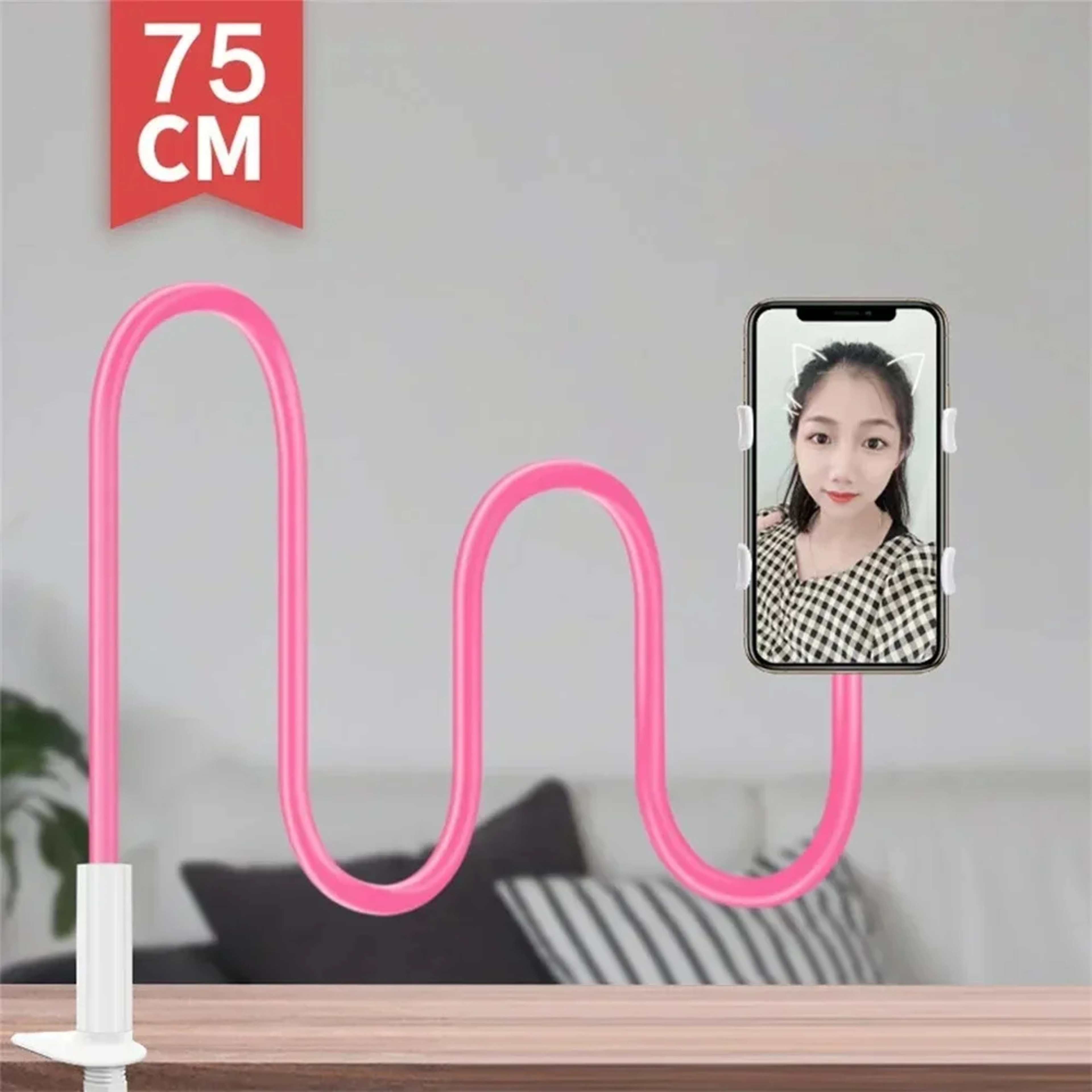 360 Flexible Bedside Desktop Overhead Phone Holder, Lazy Gooseneck Long Arm Clip Bracket, For iPhone Samsung Live Stream – view 8