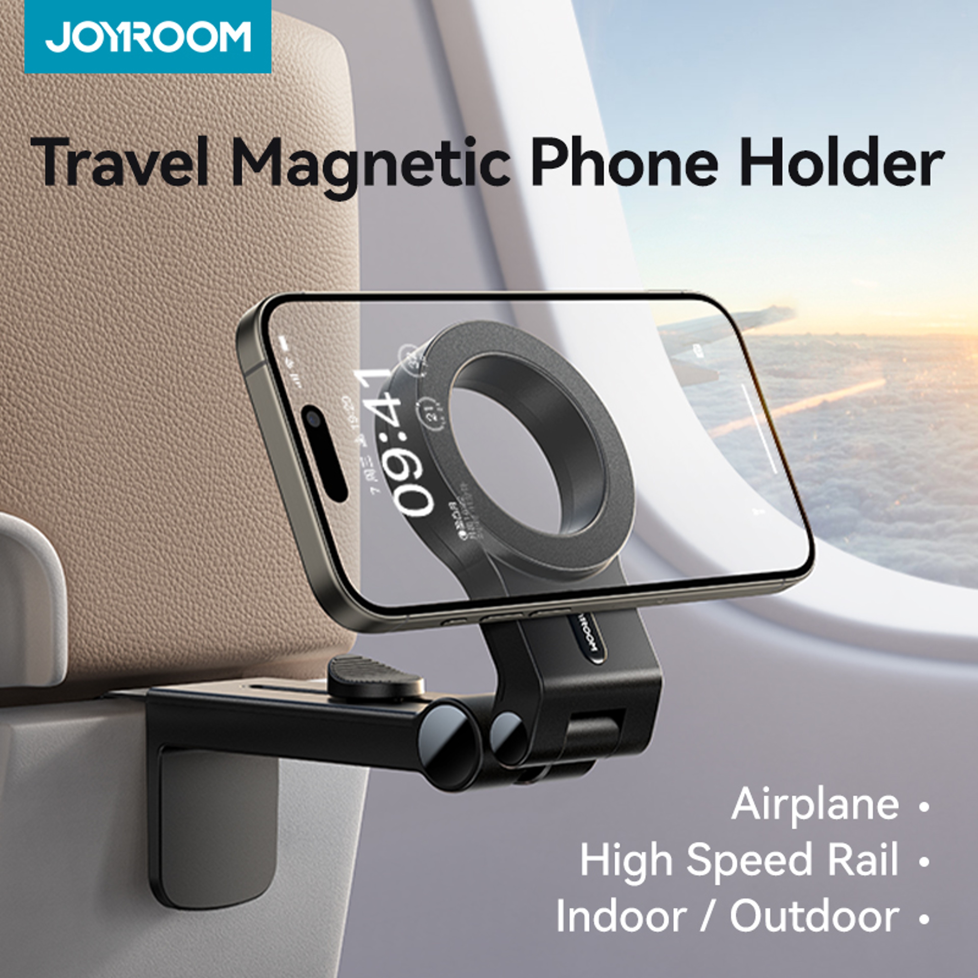 Travel Essentials Magnetic Airplane Phone Holder Hands Free Airplane Phone Mount Flexible Rotation  1